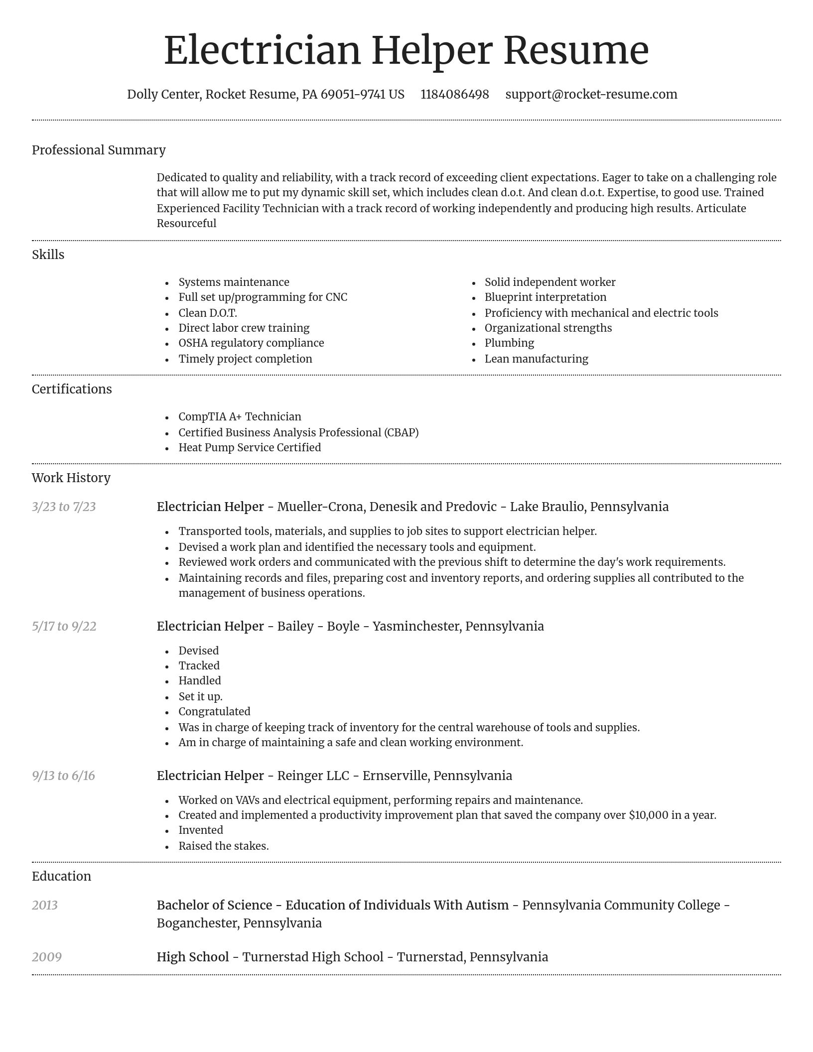 Dignified resume template
