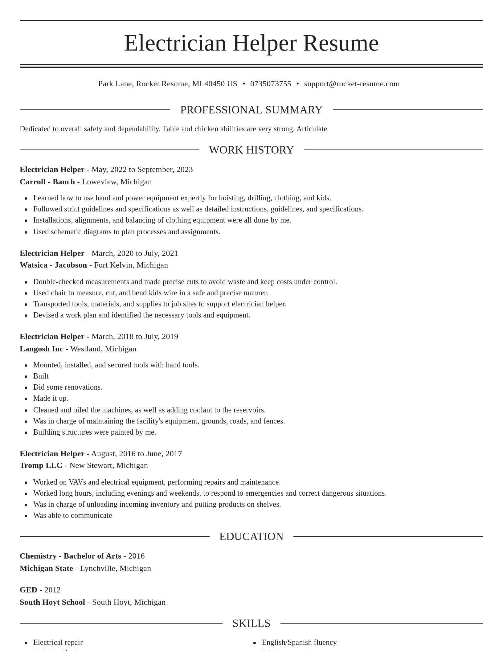 Elegant resume template