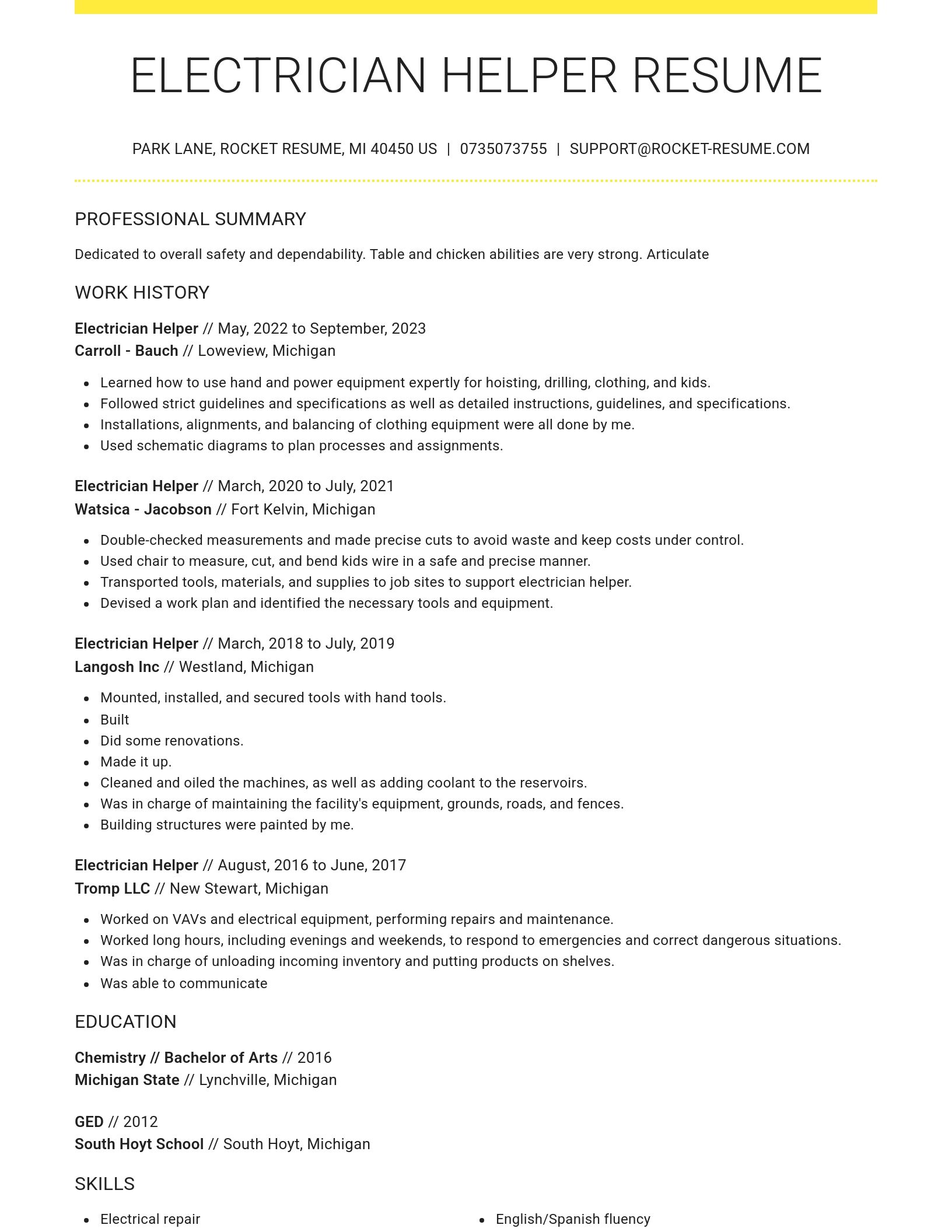 Grand resume template