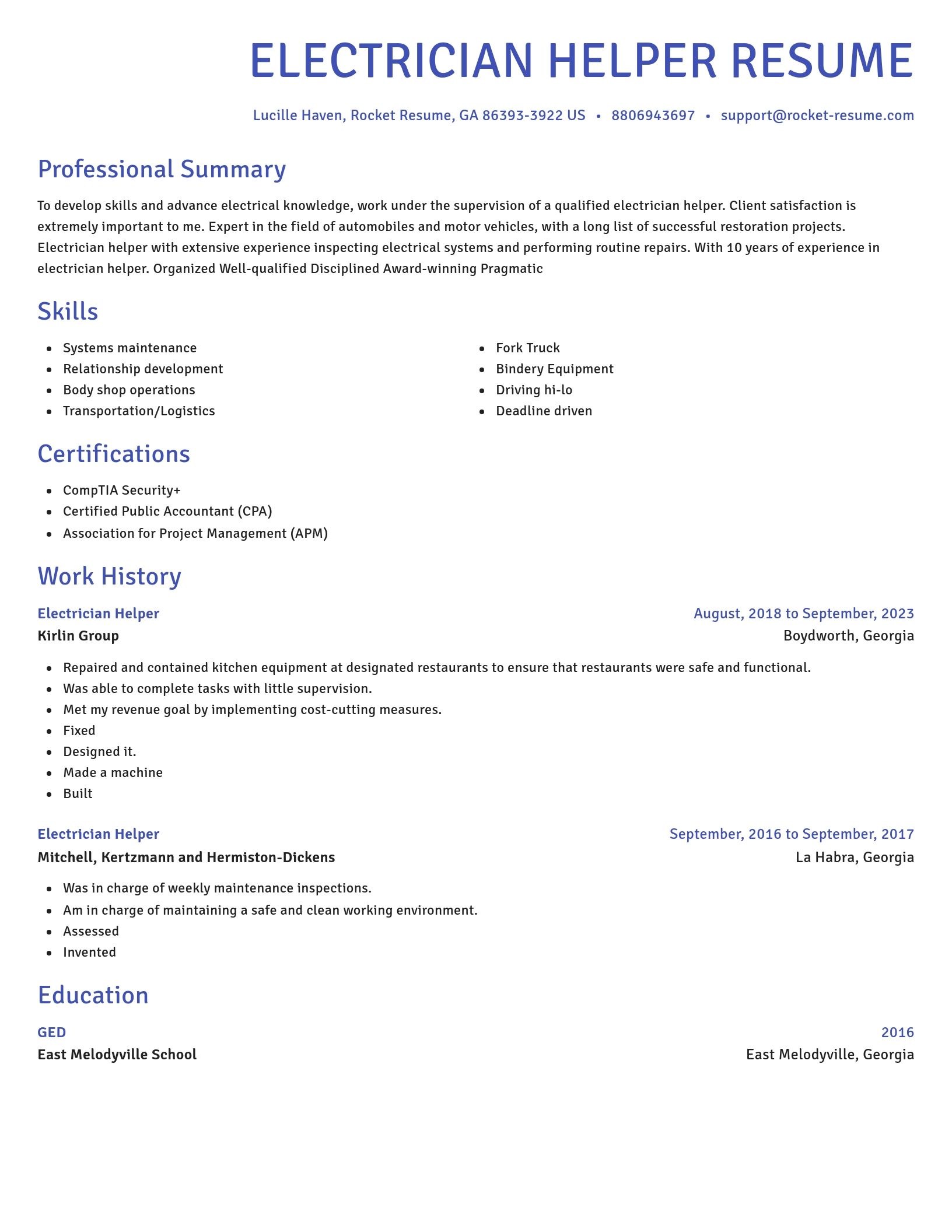 Novel resume template