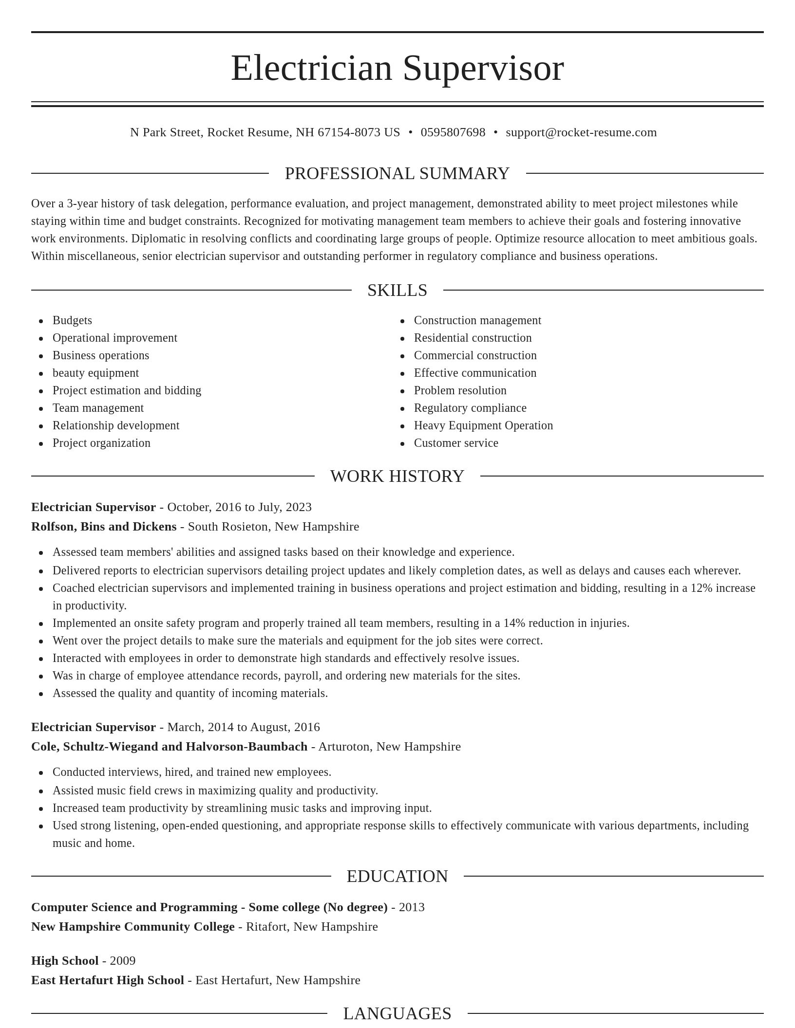 Elegant resume template