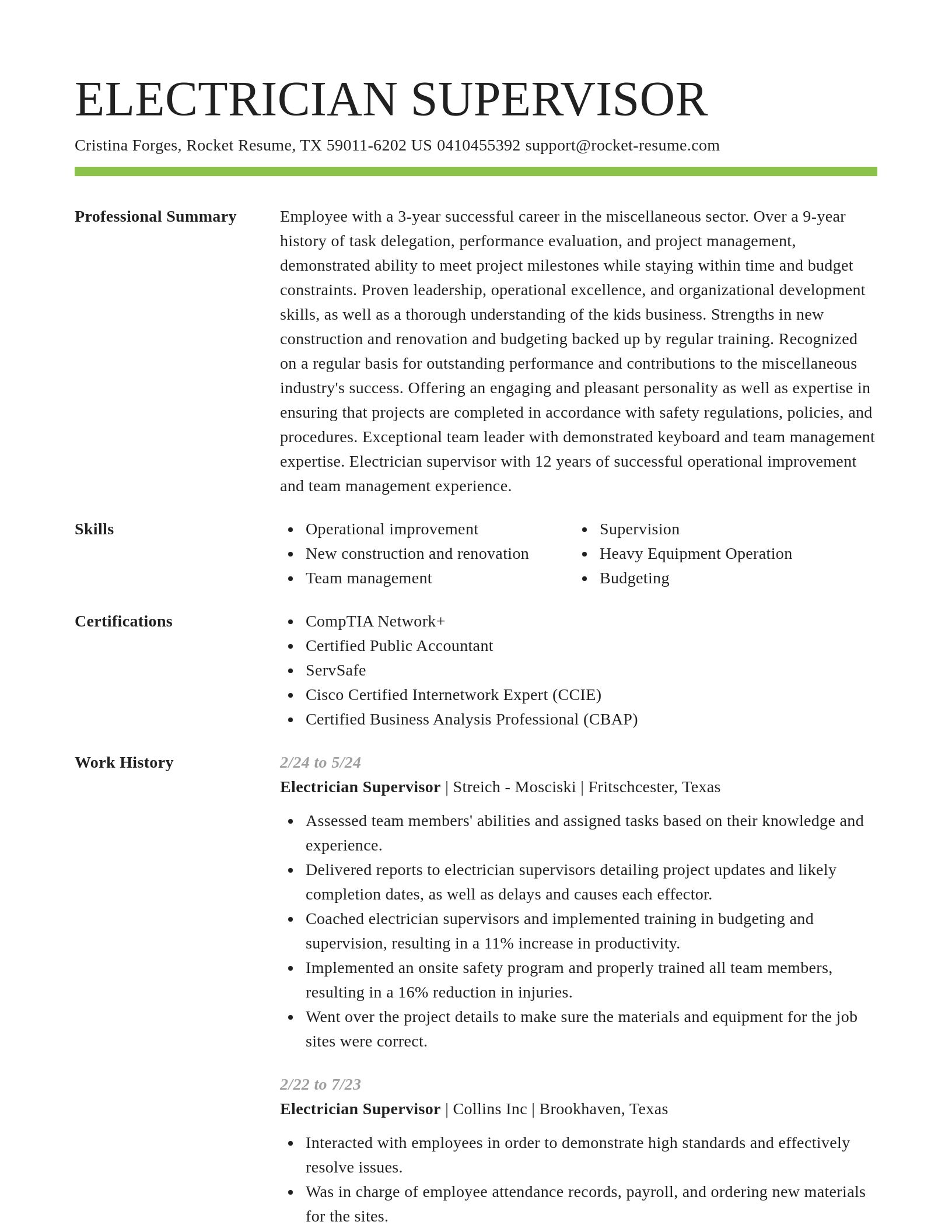 Smart resume template