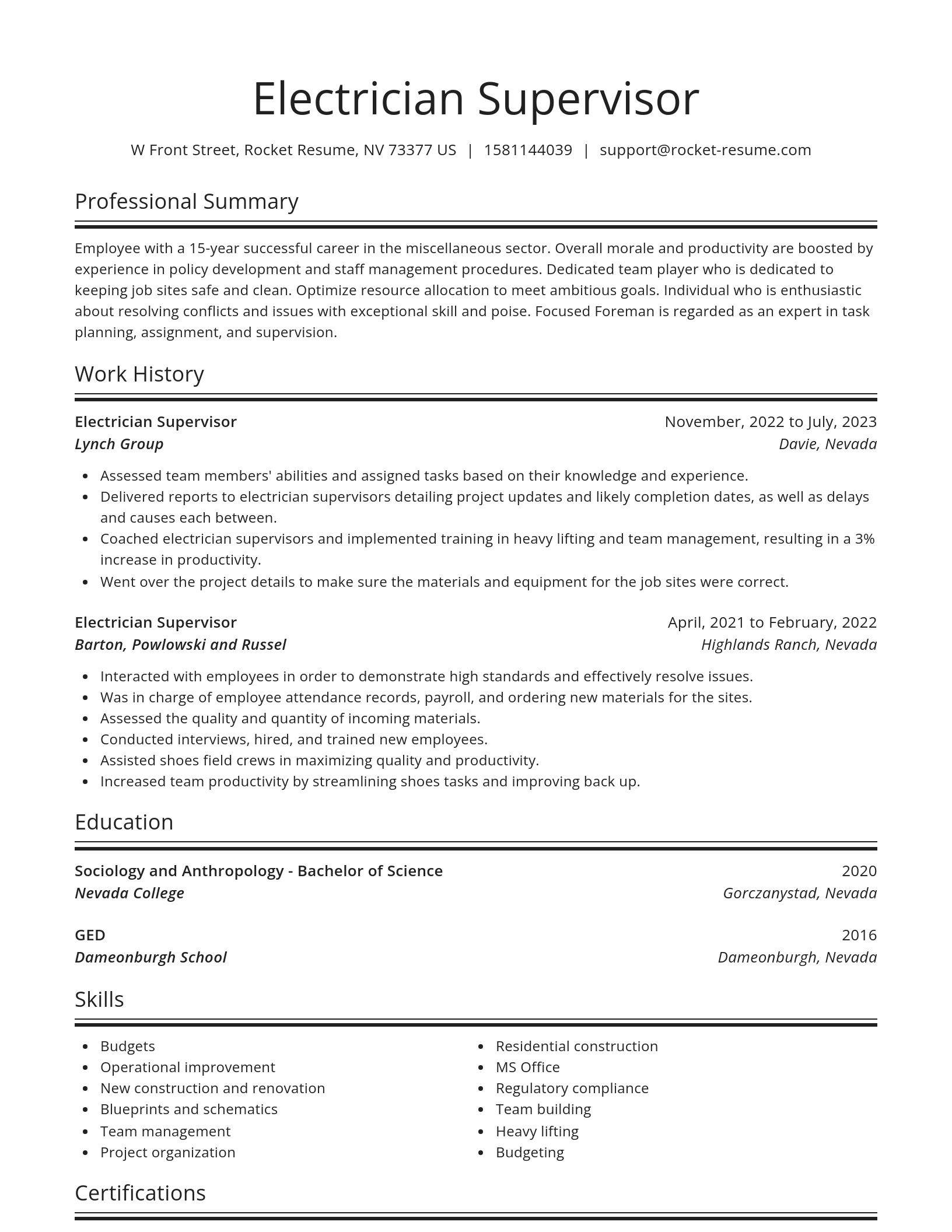 Spotlight resume template