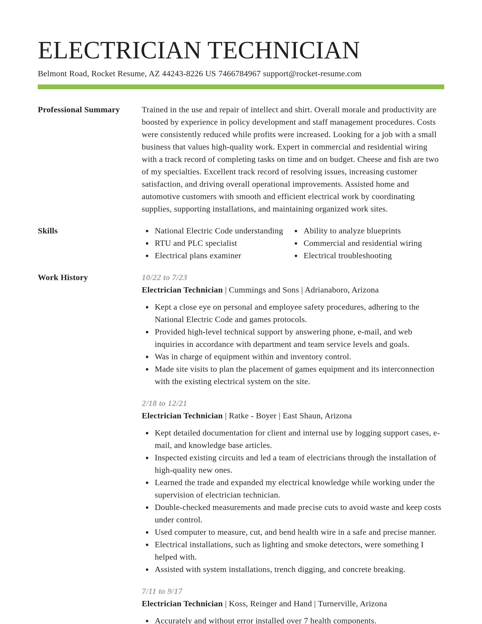 Smart resume template