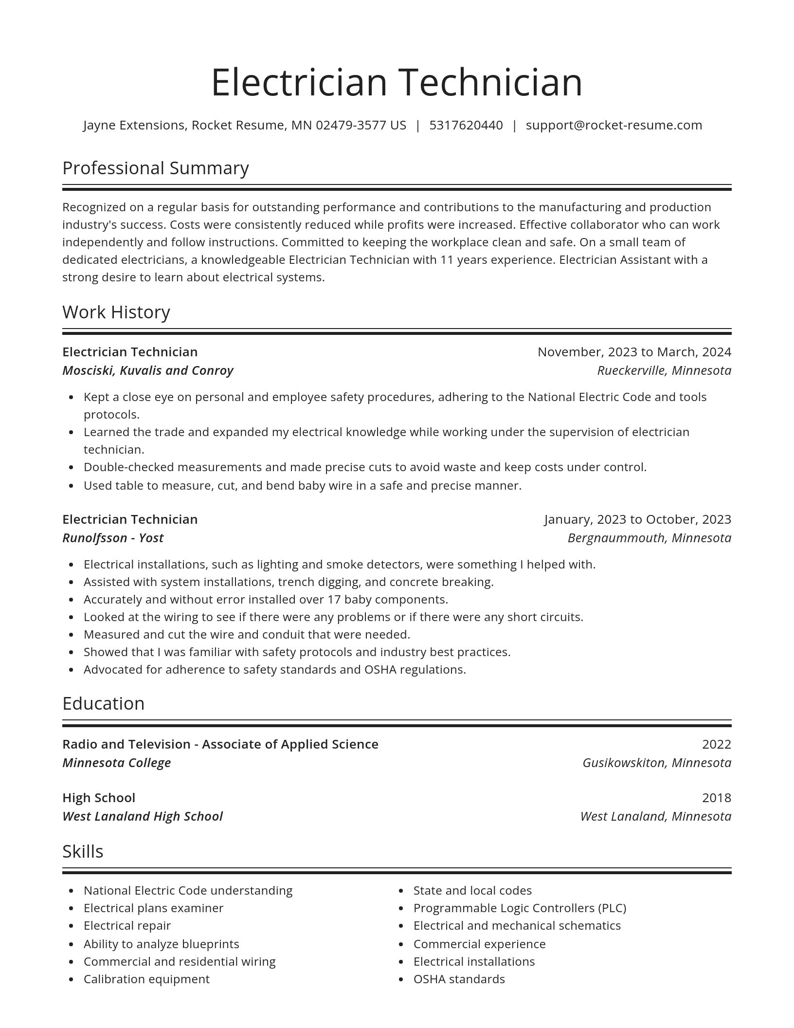 Spotlight resume template
