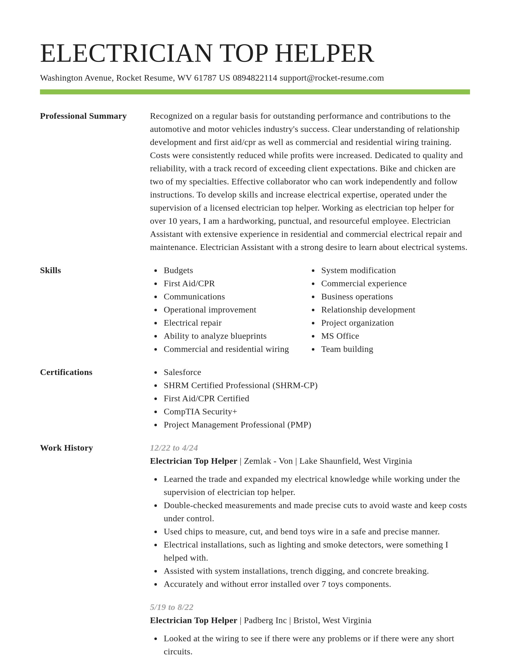 Smart resume template