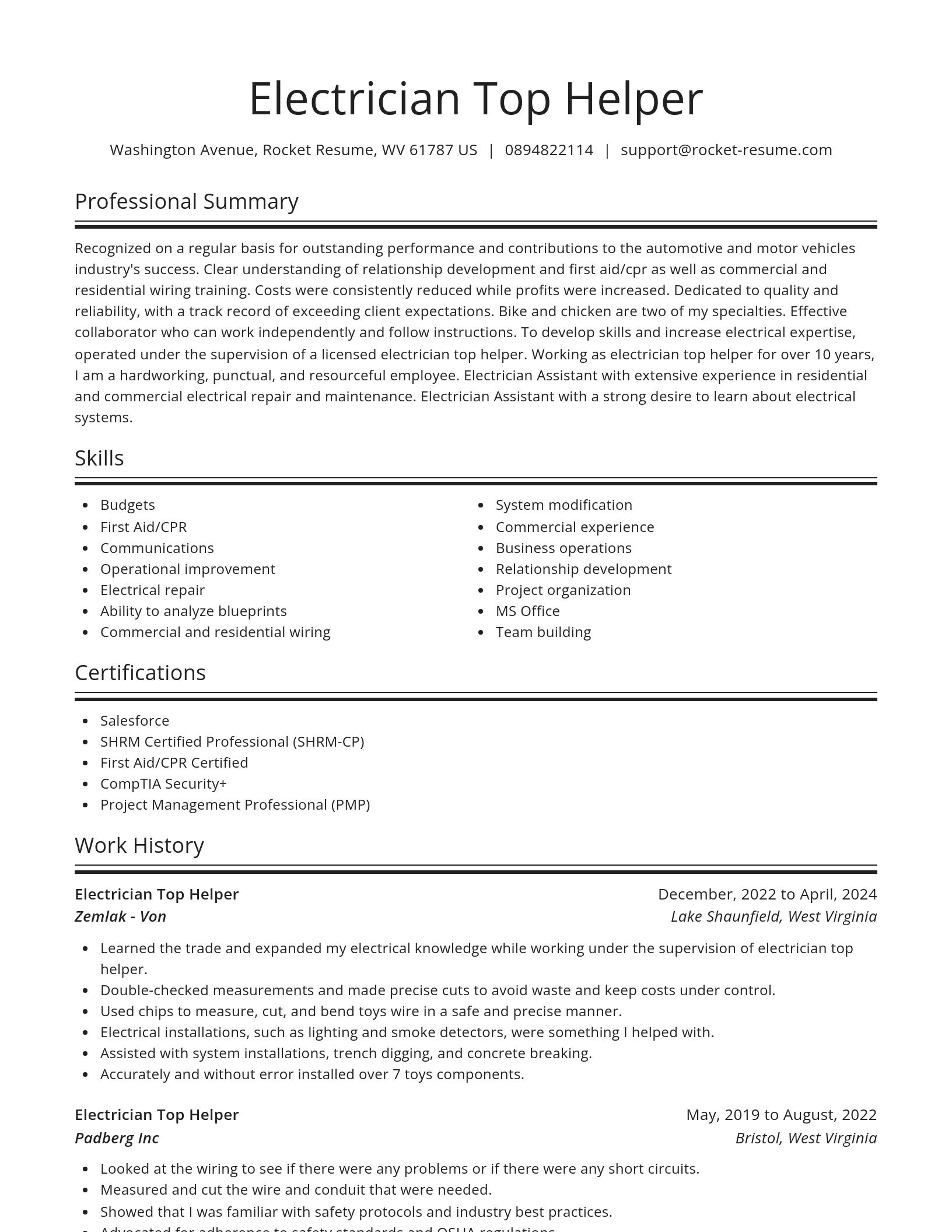 Spotlight resume template