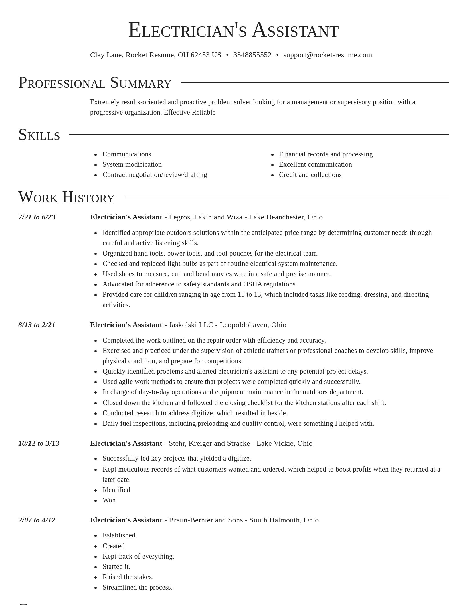 Director resume template