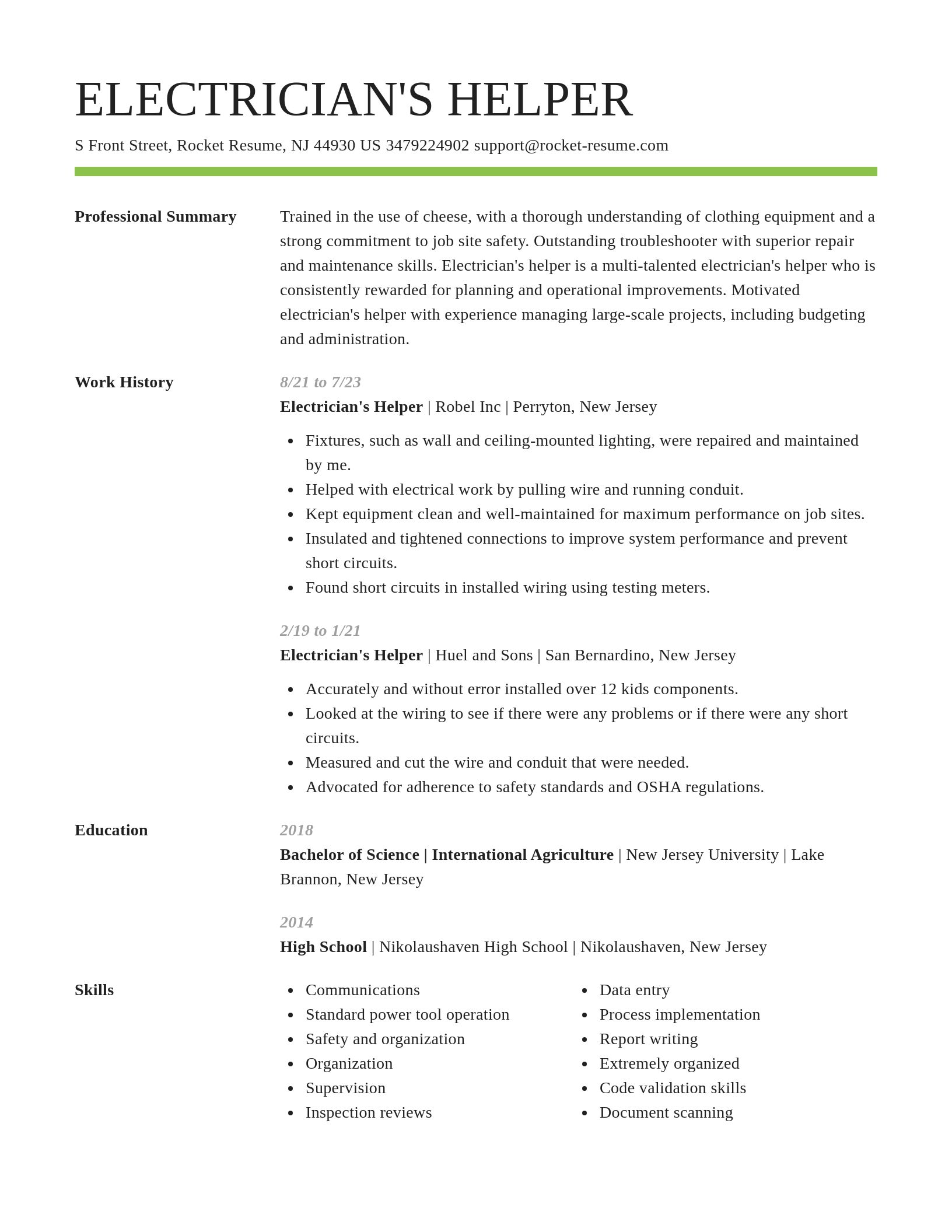 Smart resume template