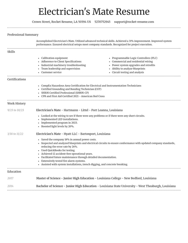 Dignified resume template