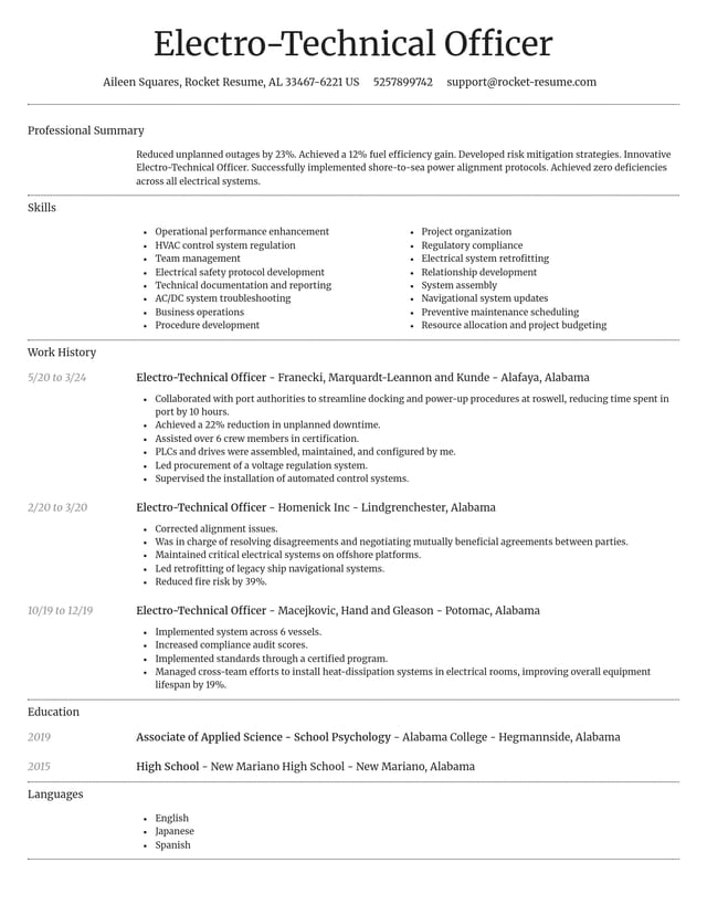 Dignified resume template