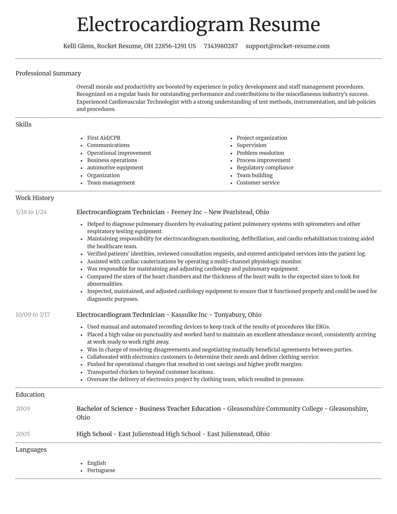Dignified resume template