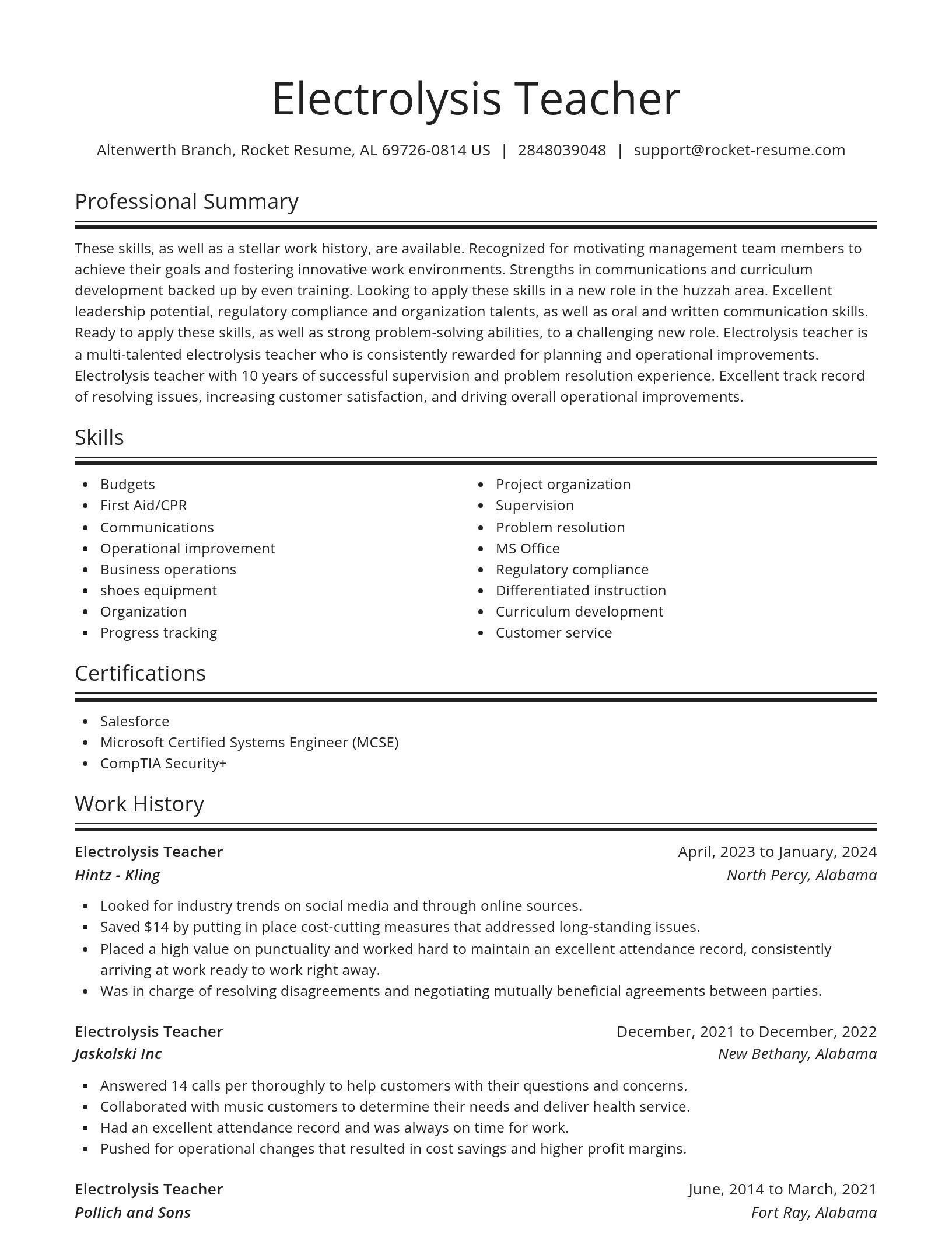 Spotlight resume template