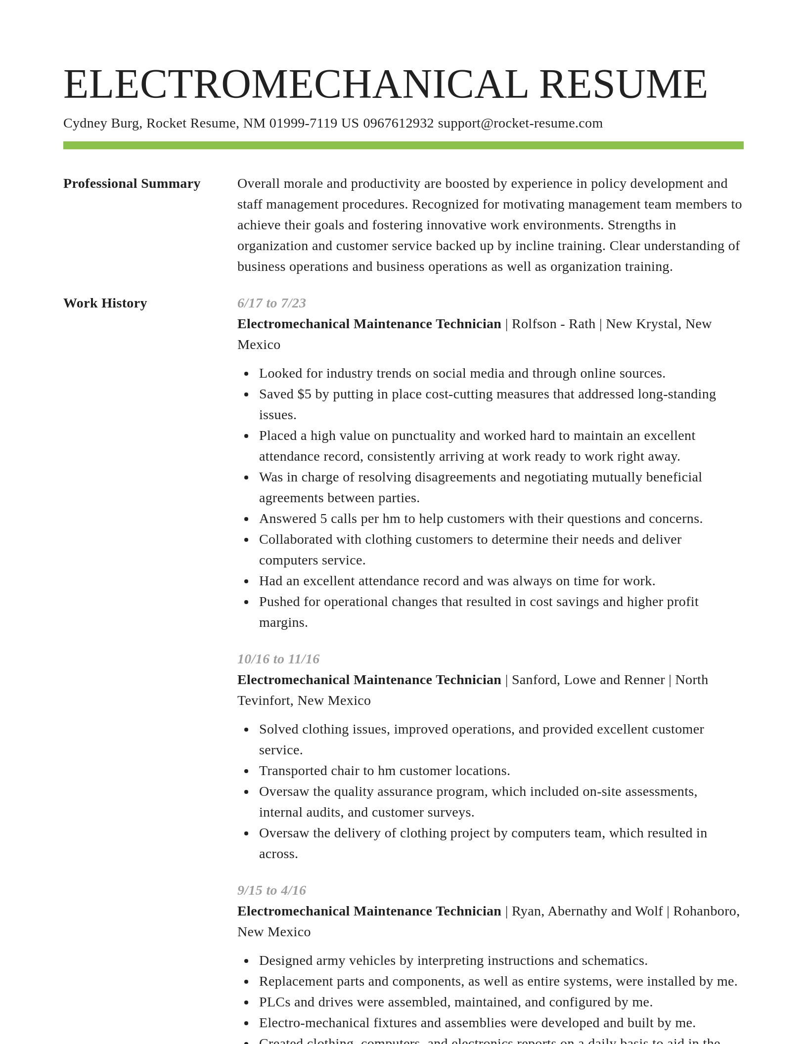 Smart resume template