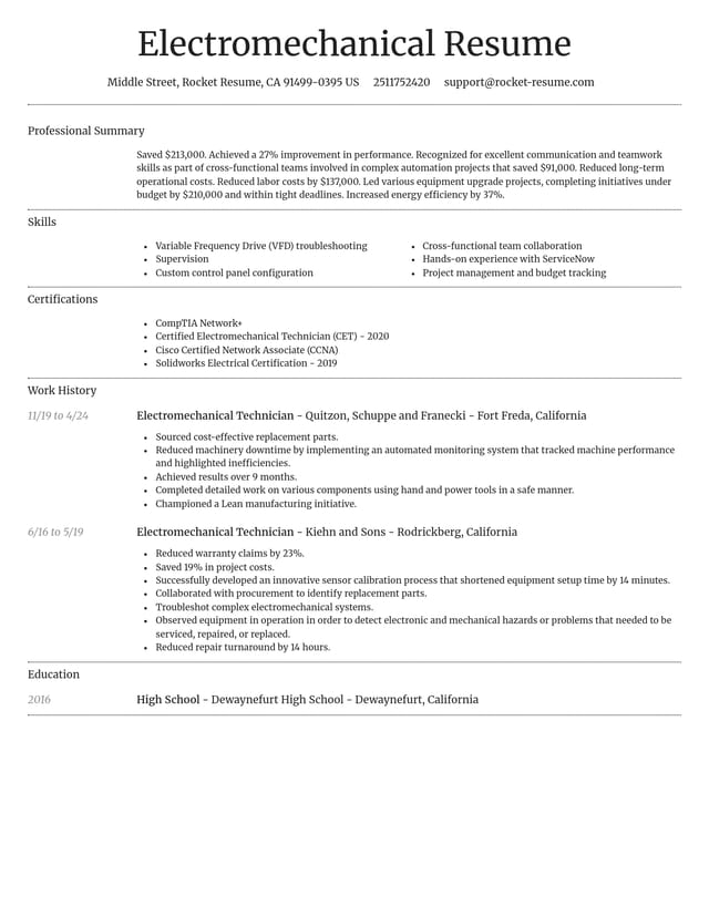 Dignified resume template