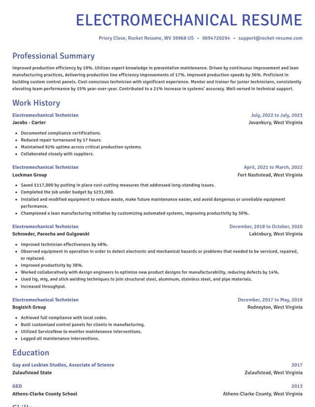 Novel resume template