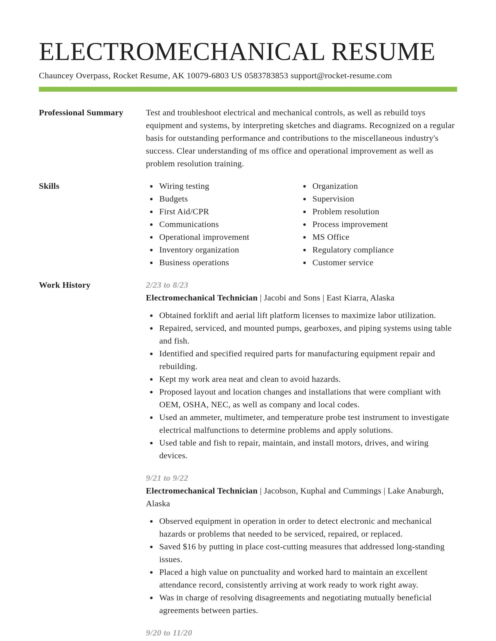 Smart resume template