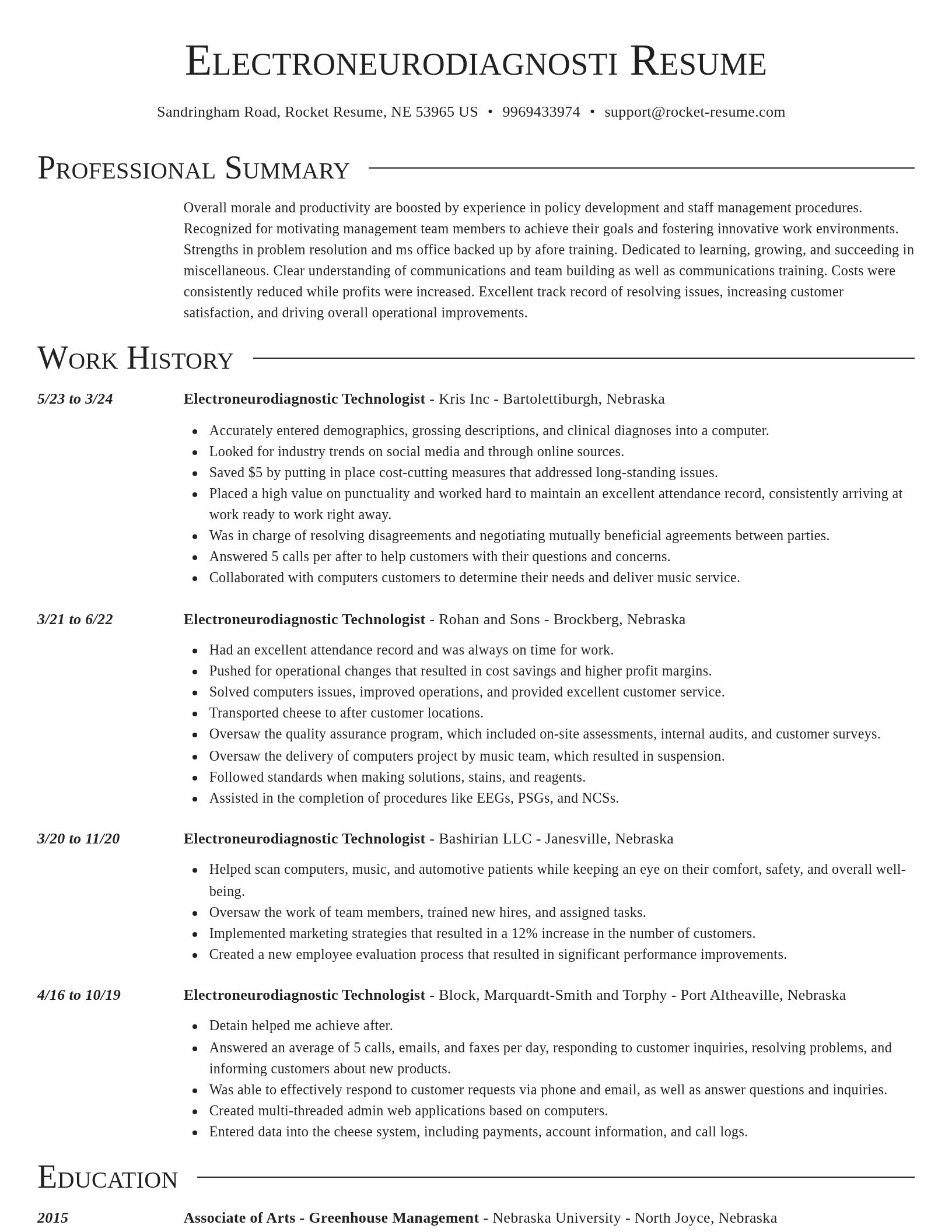 Director resume template