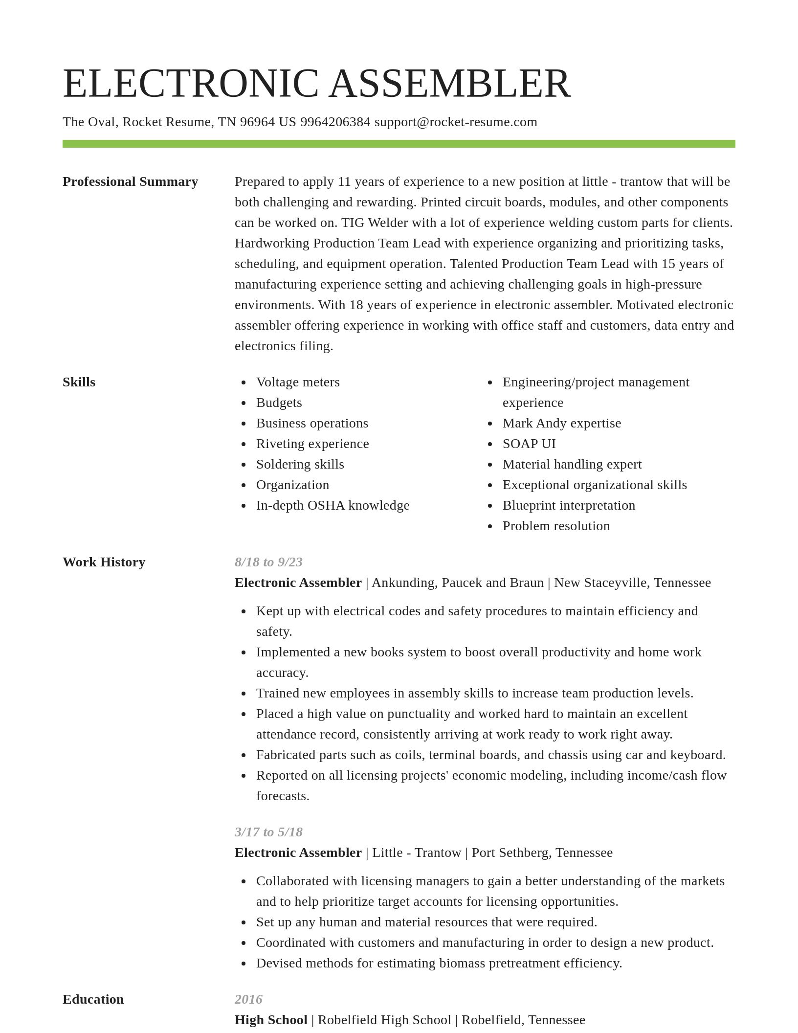 Smart resume template