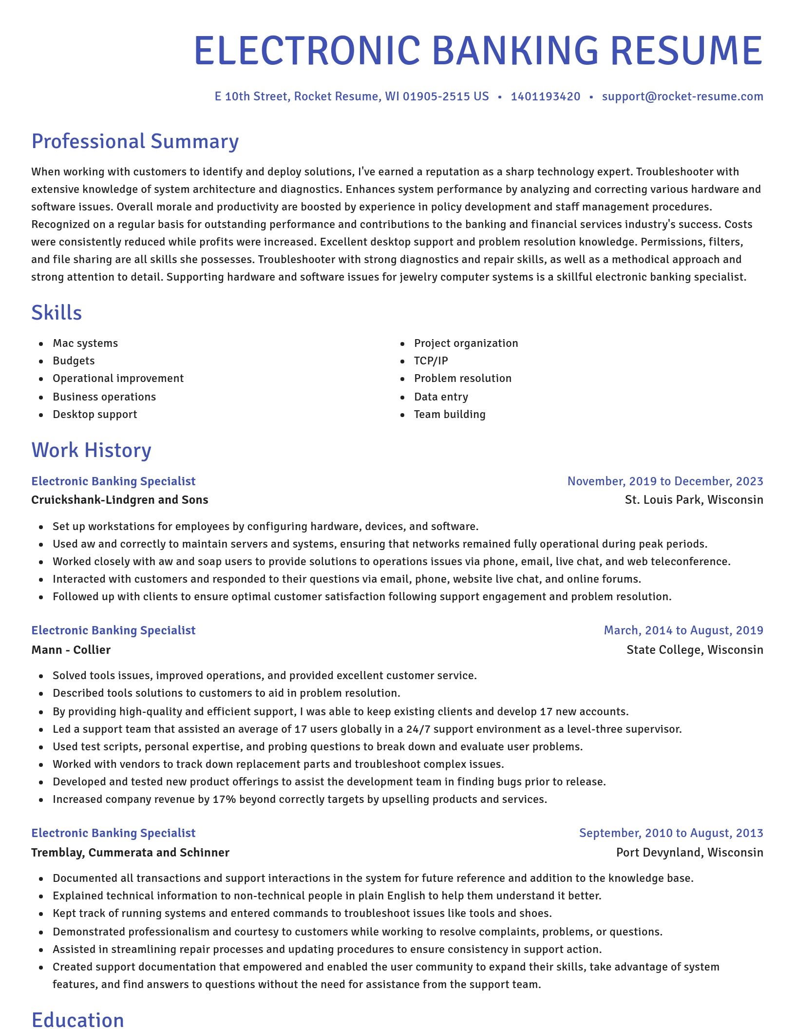 Novel resume template