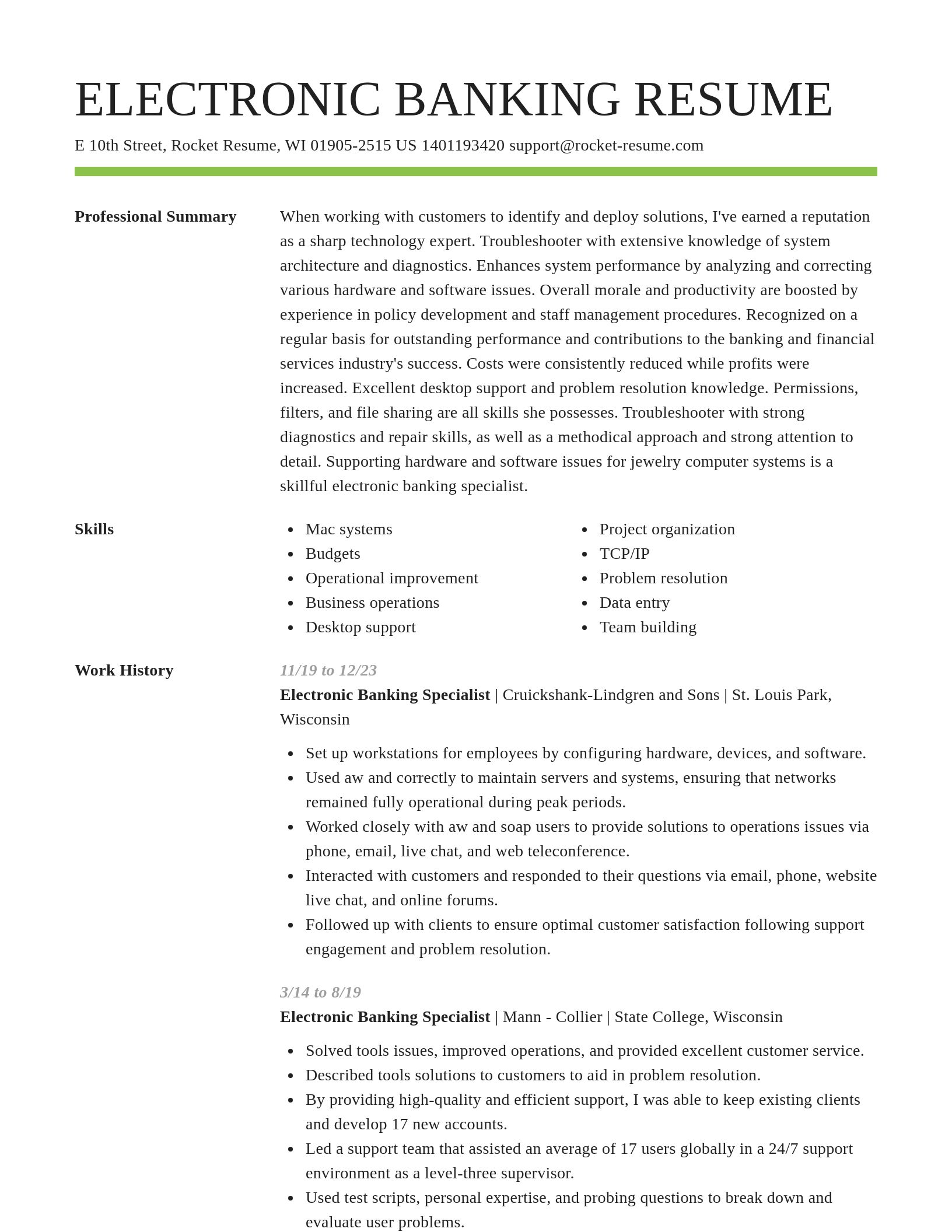 Smart resume template