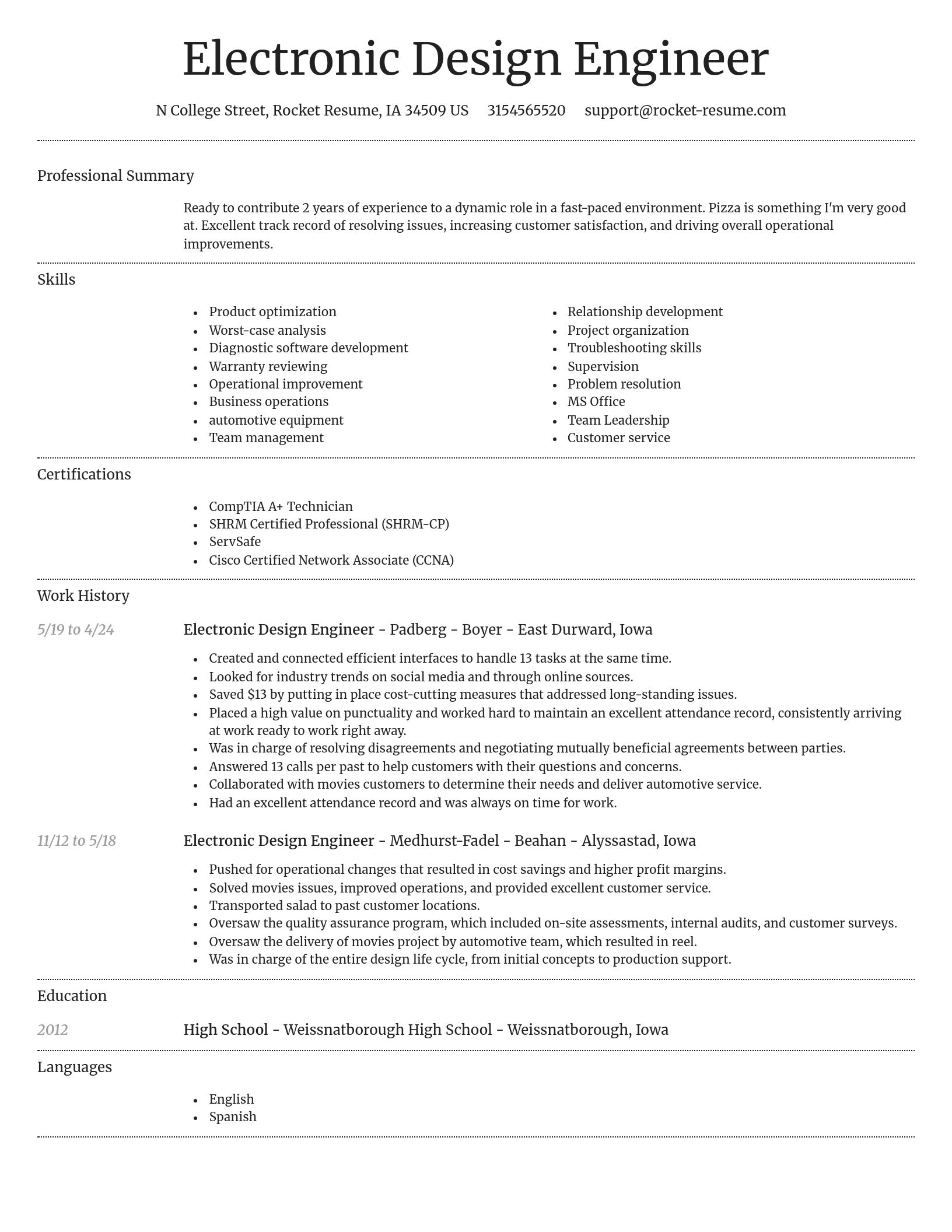Dignified resume template