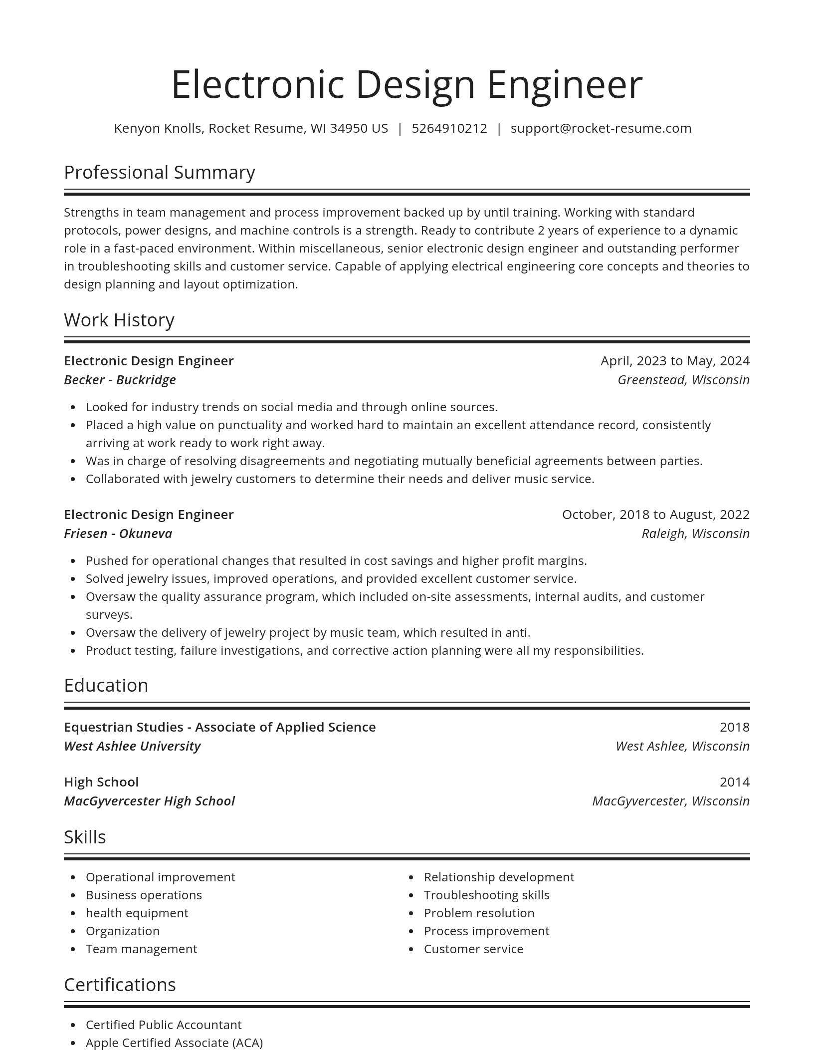 Spotlight resume template