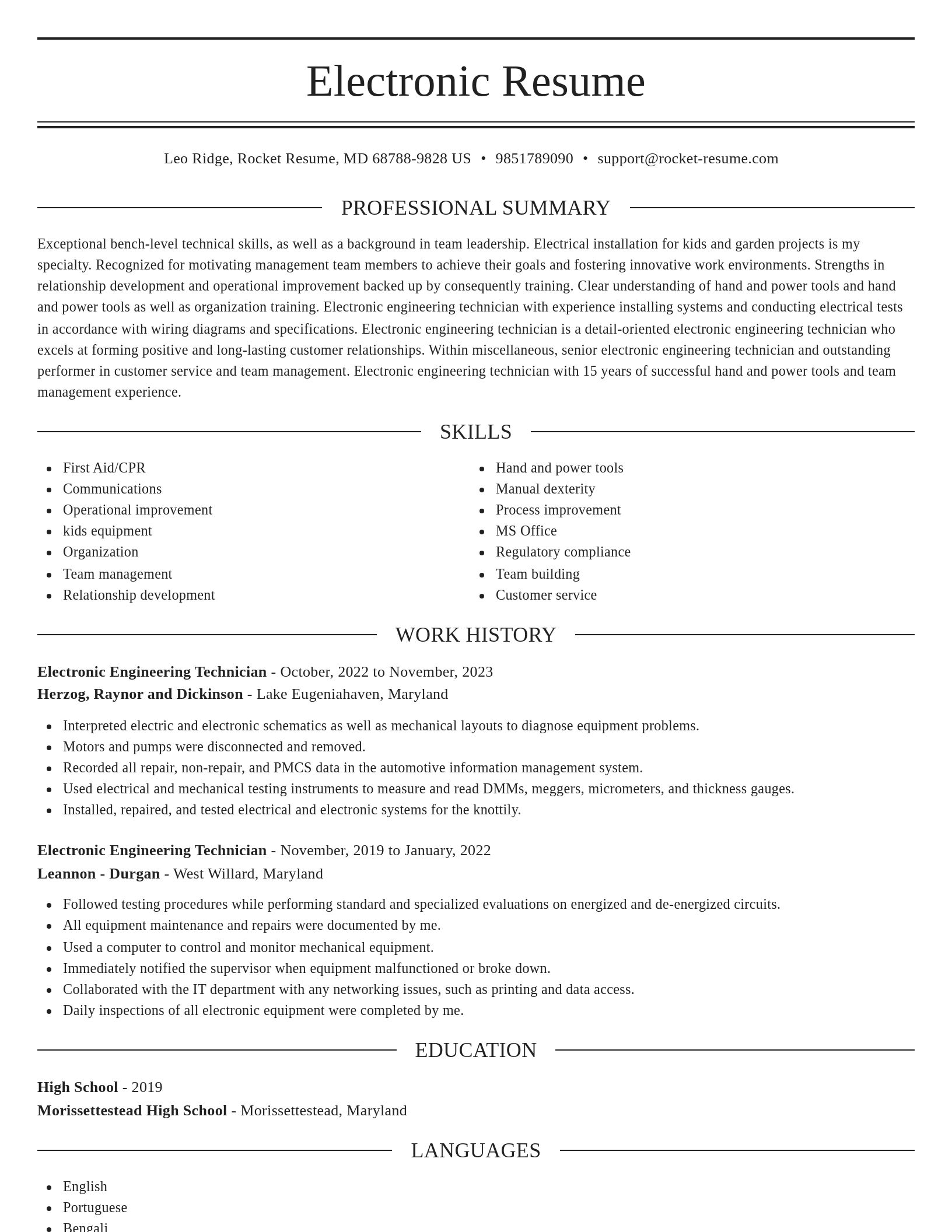 Elegant resume template