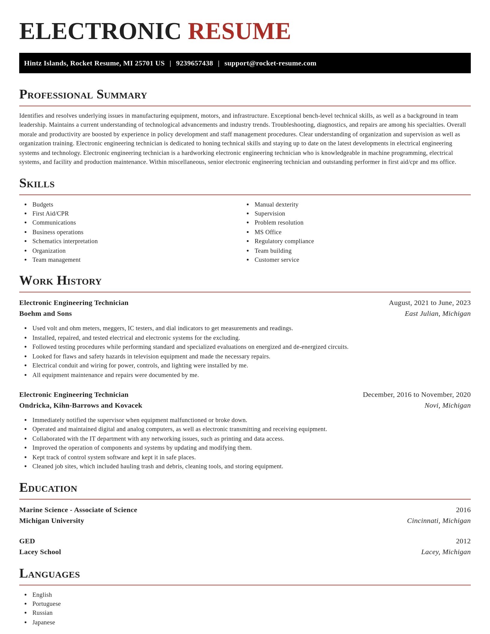 Exquisite resume template