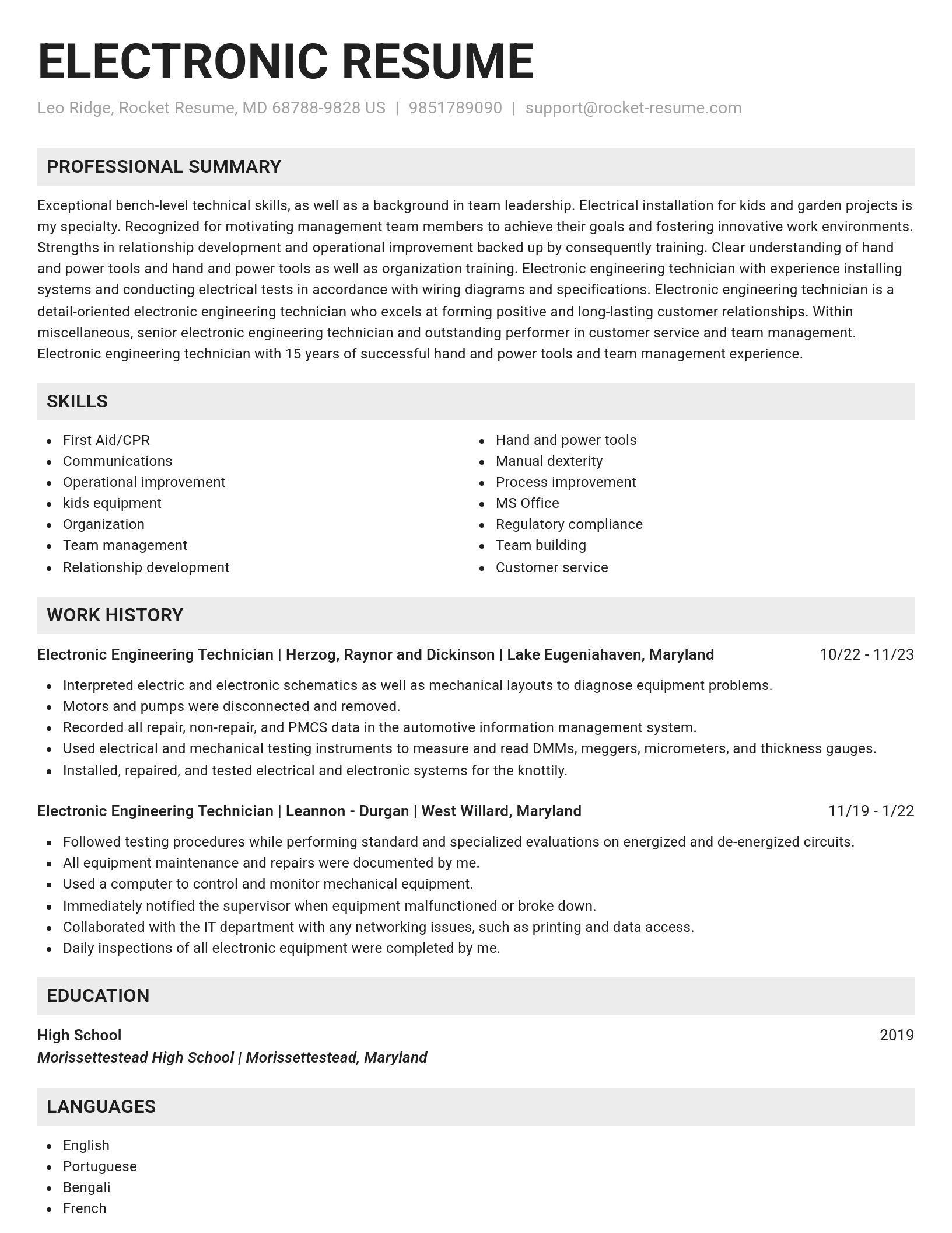 Genius resume template