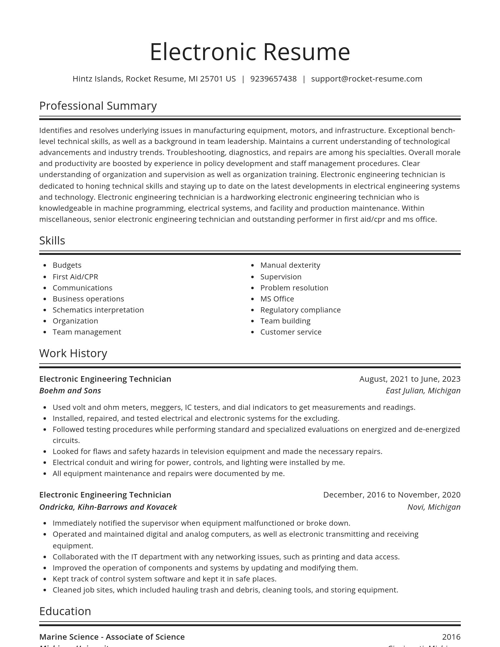Spotlight resume template