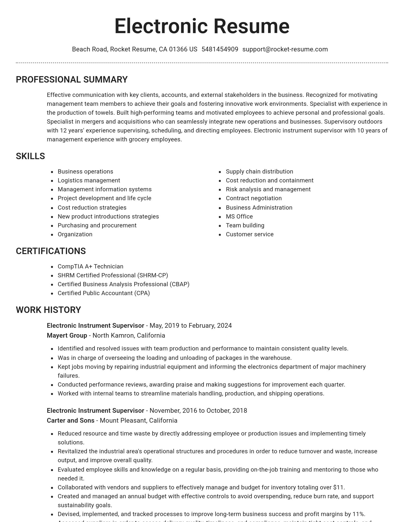 Brilliant resume template
