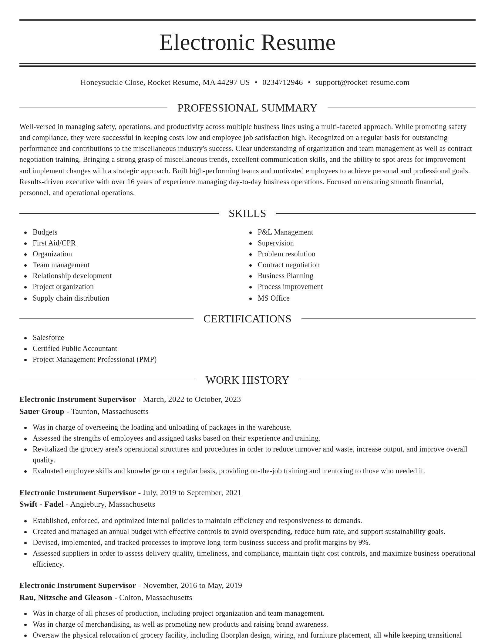 Elegant resume template