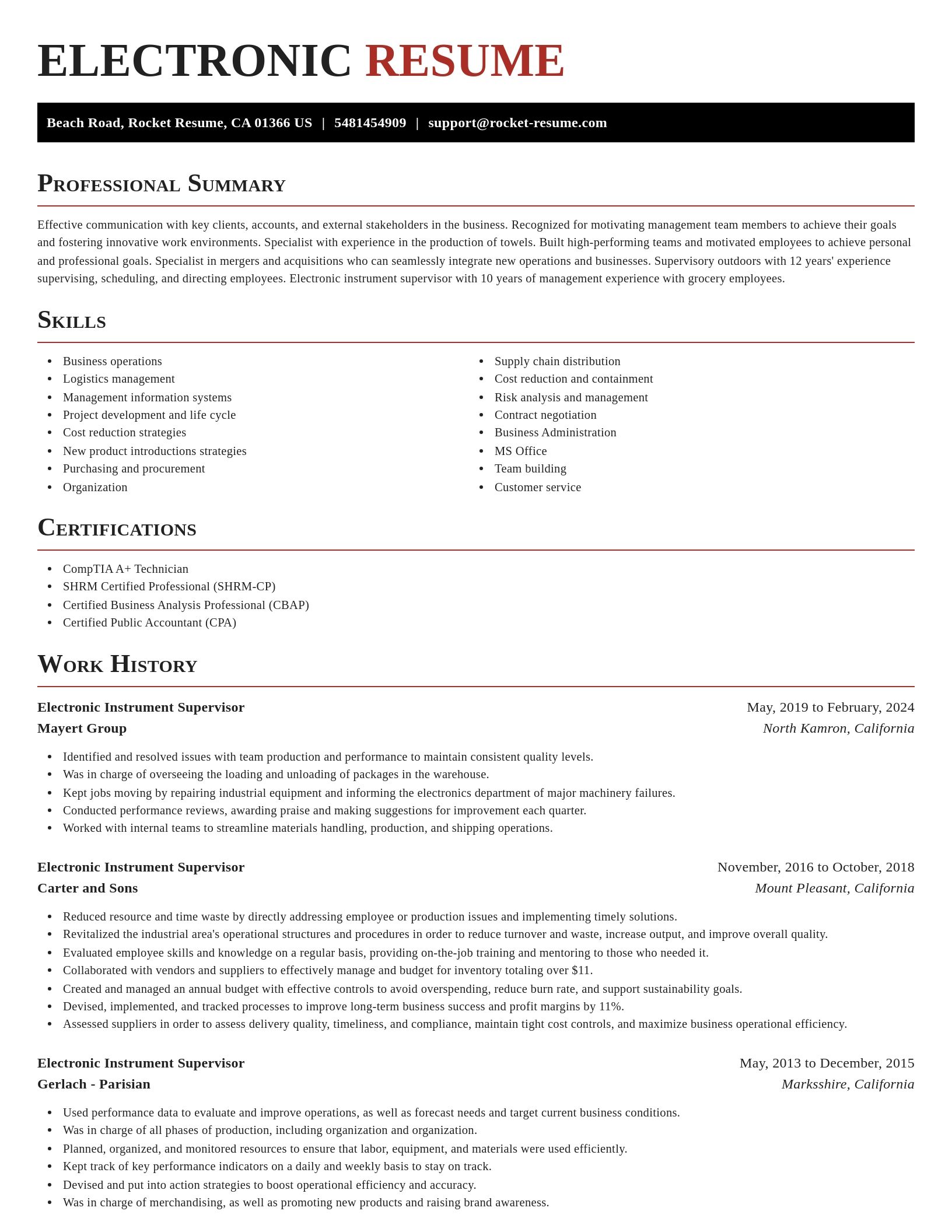 Exquisite resume template