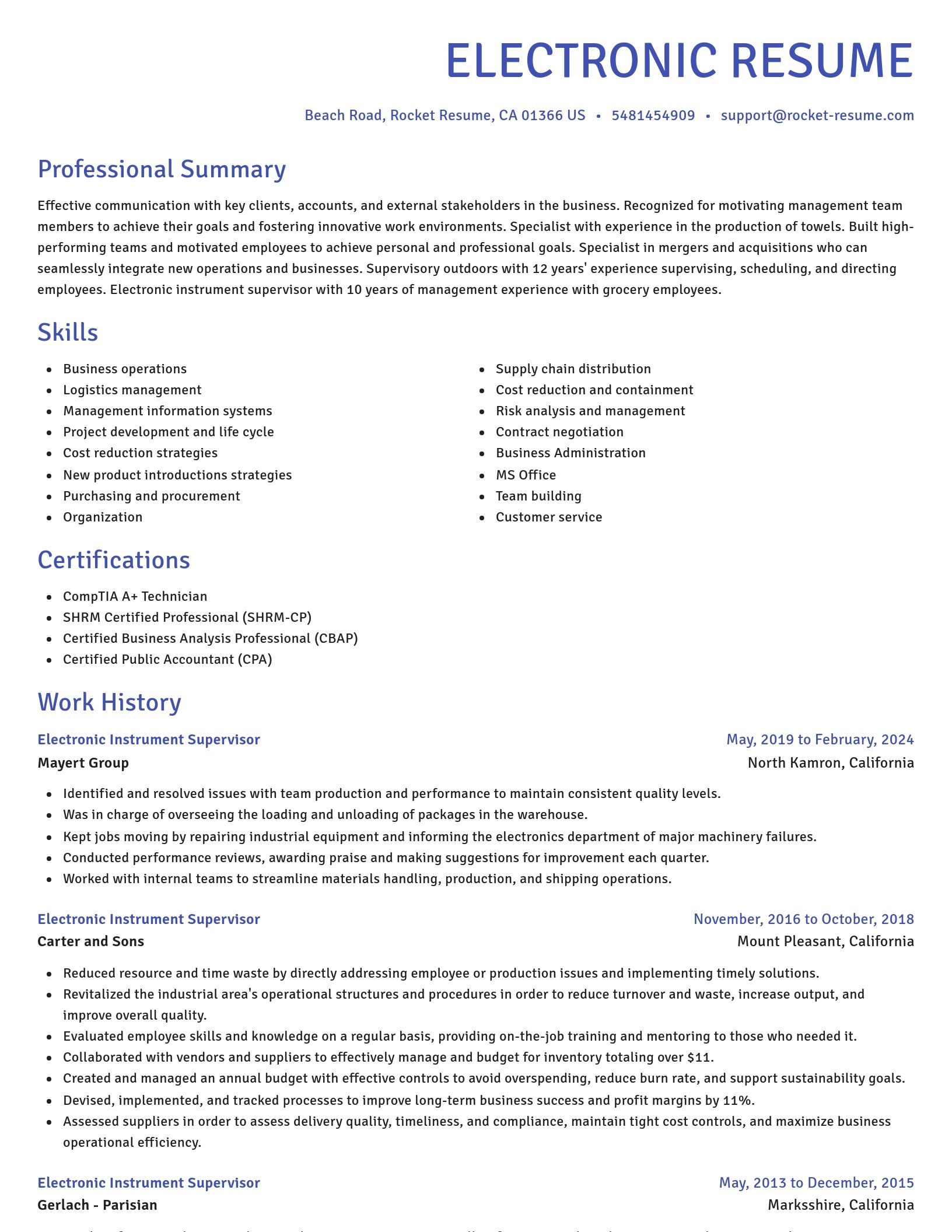 Novel resume template