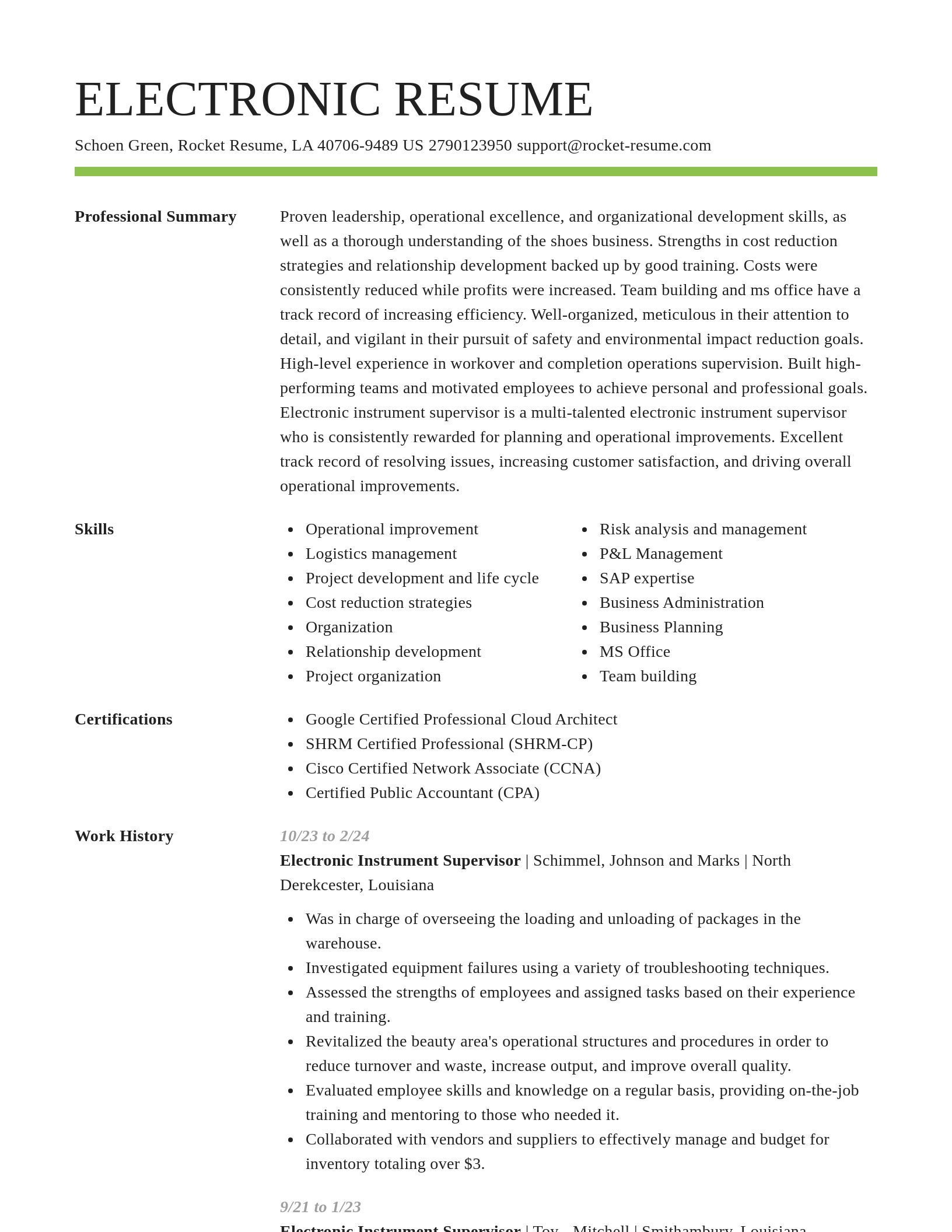 Smart resume template