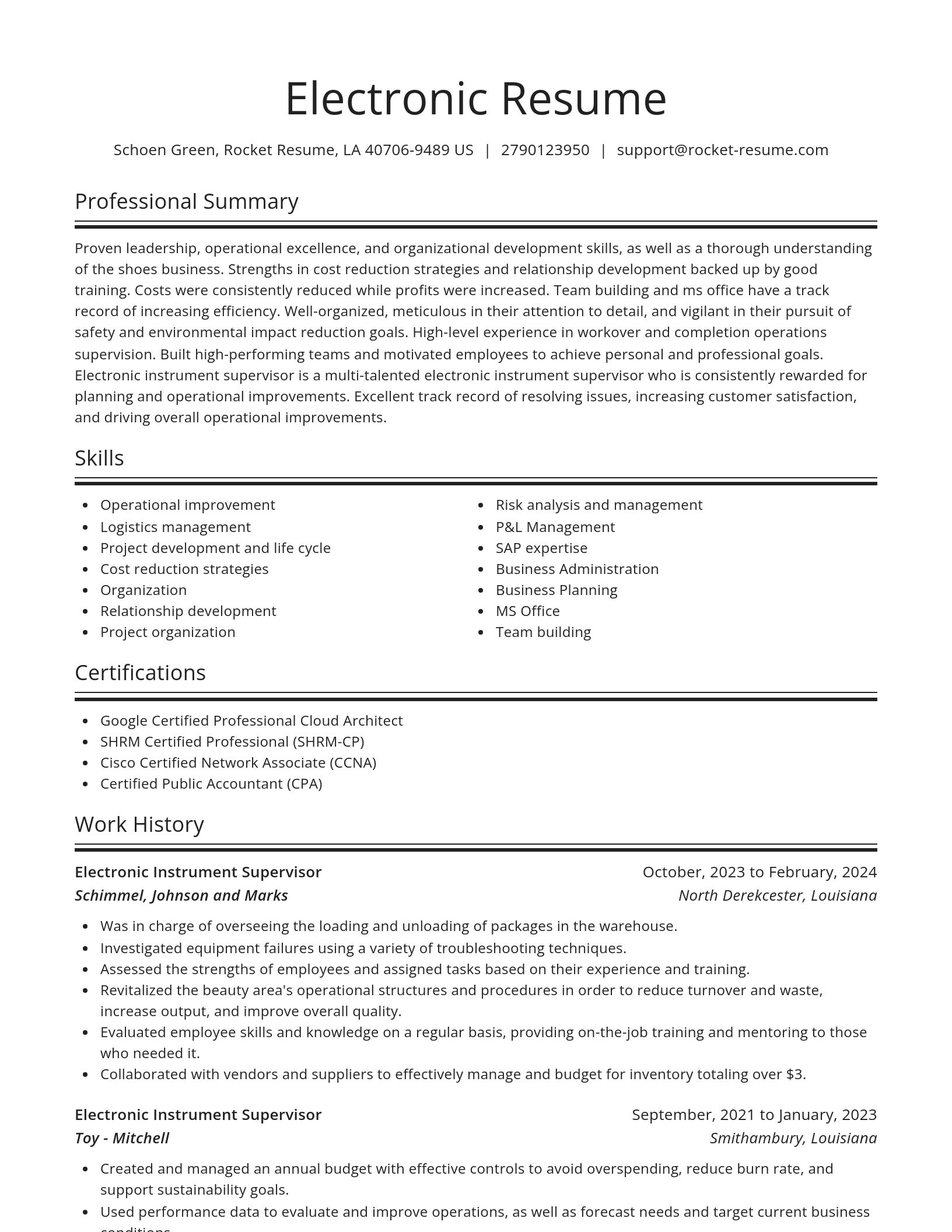 Spotlight resume template