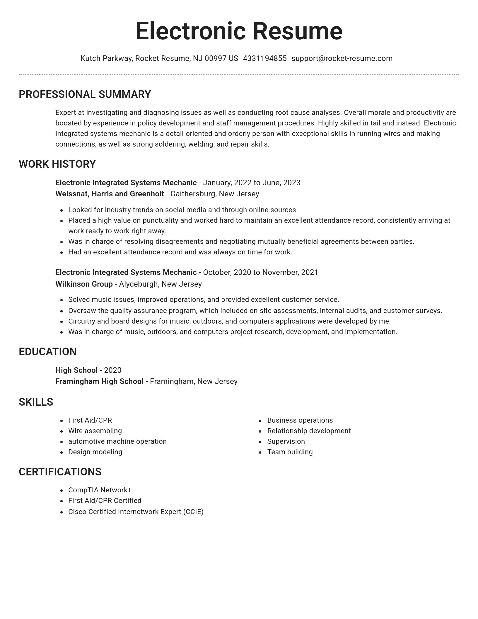 Brilliant resume template