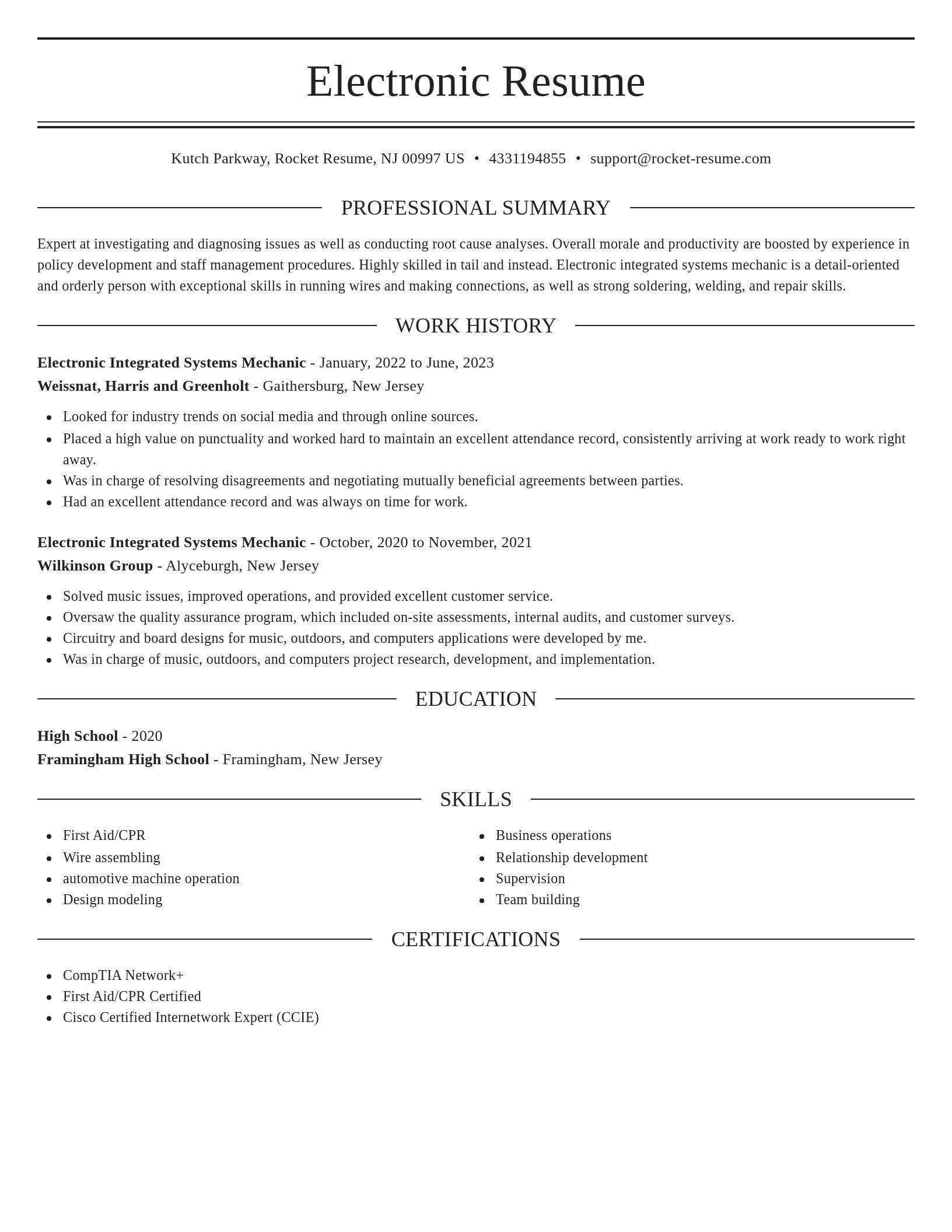 Elegant resume template