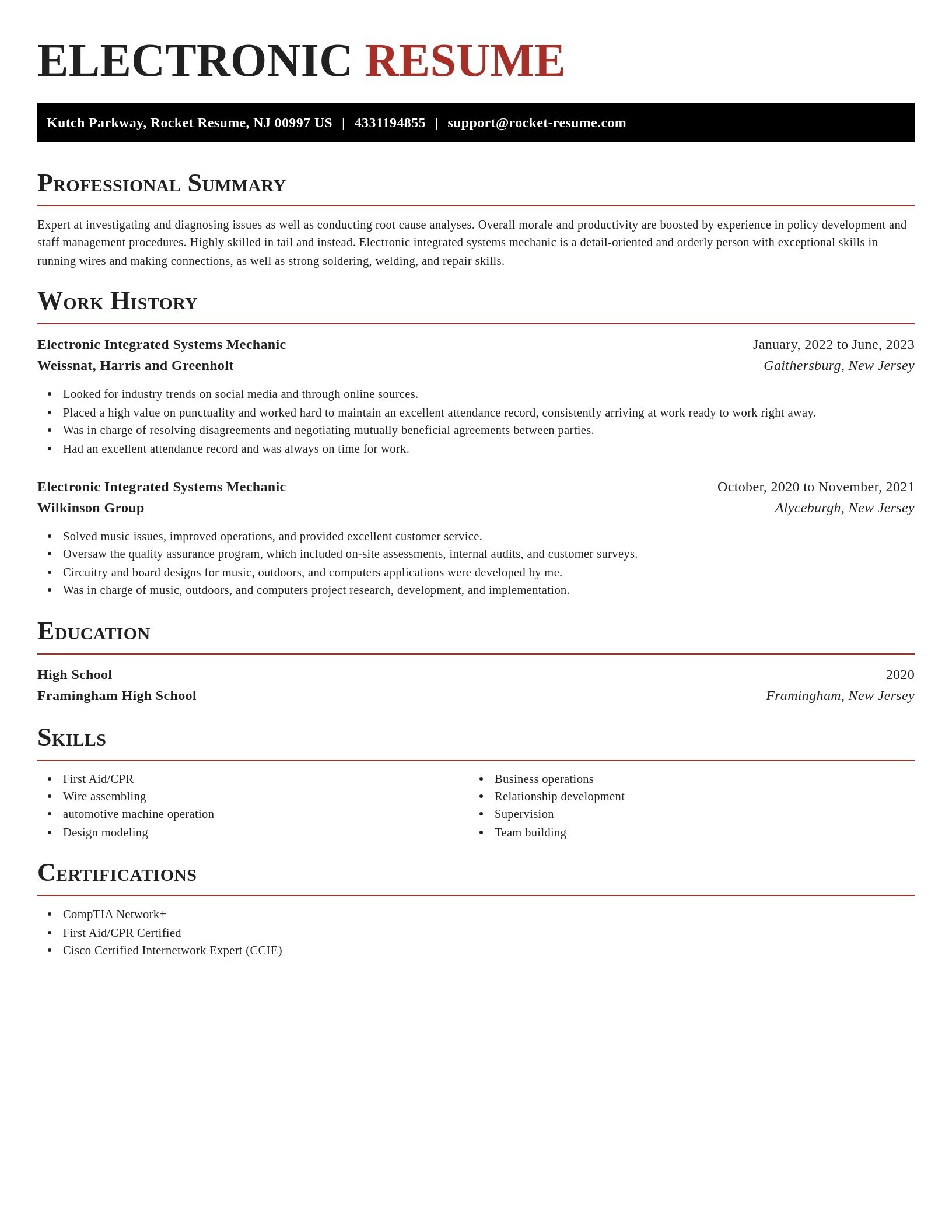 Exquisite resume template