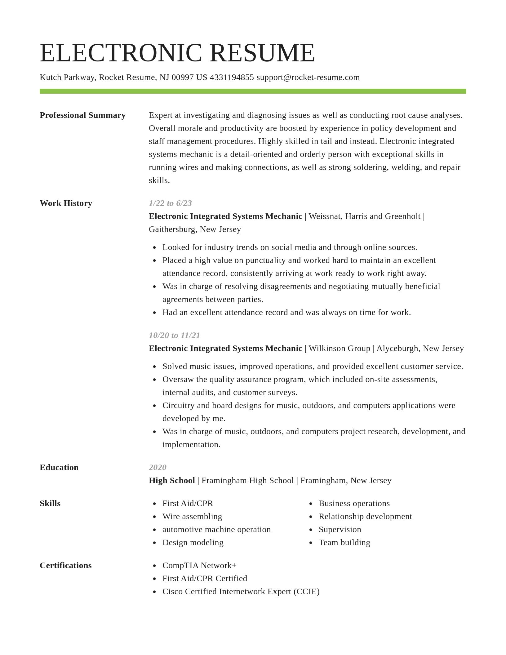 Smart resume template
