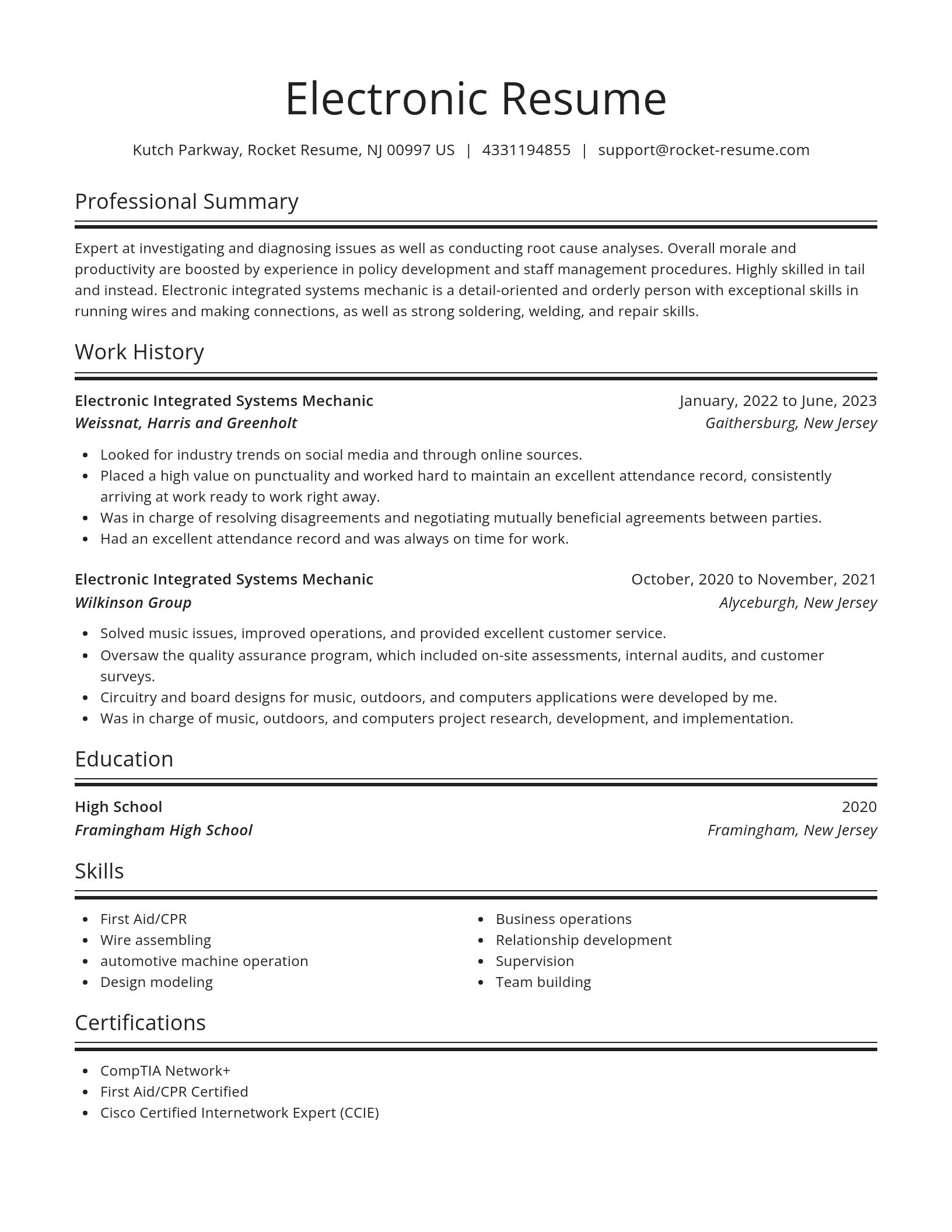 Spotlight resume template