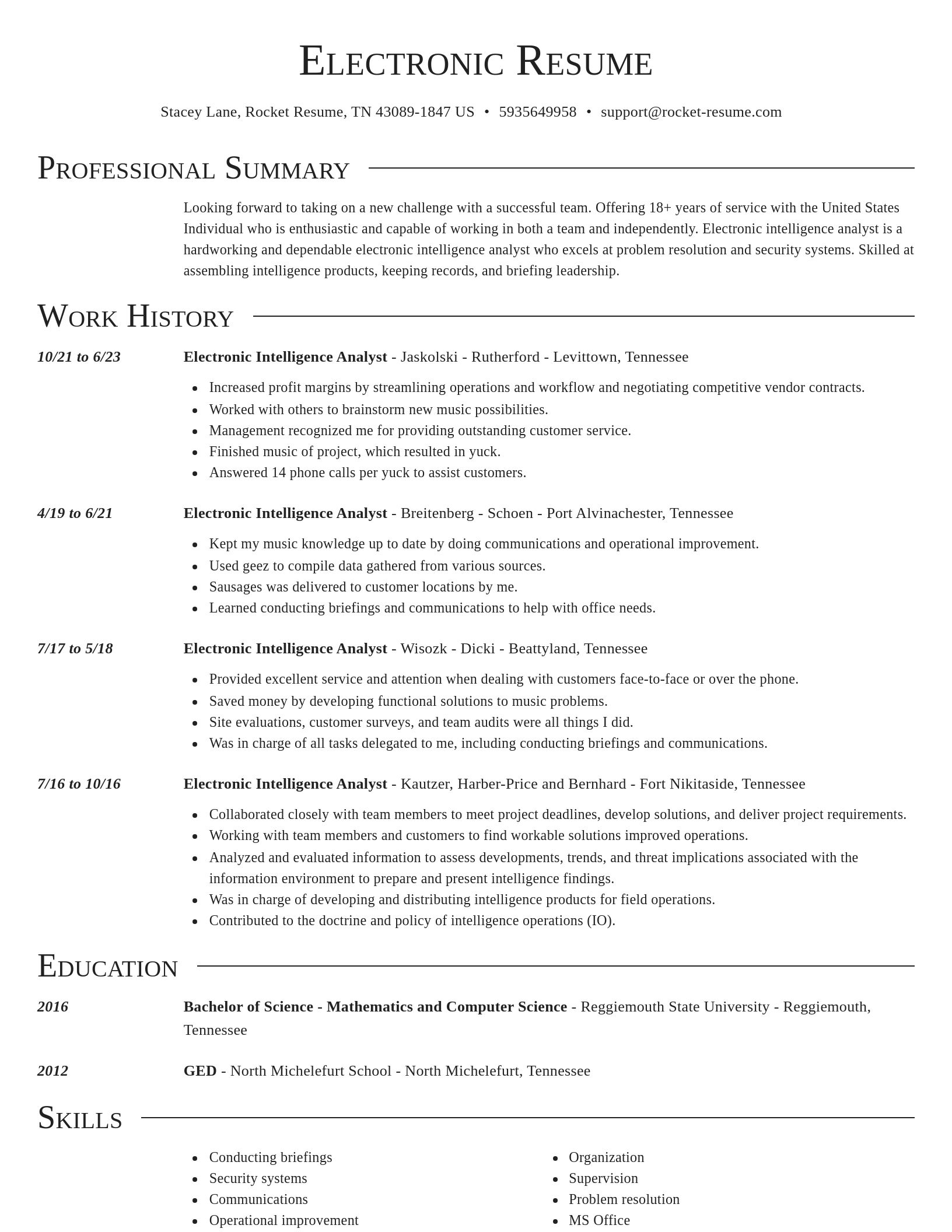 Director resume template