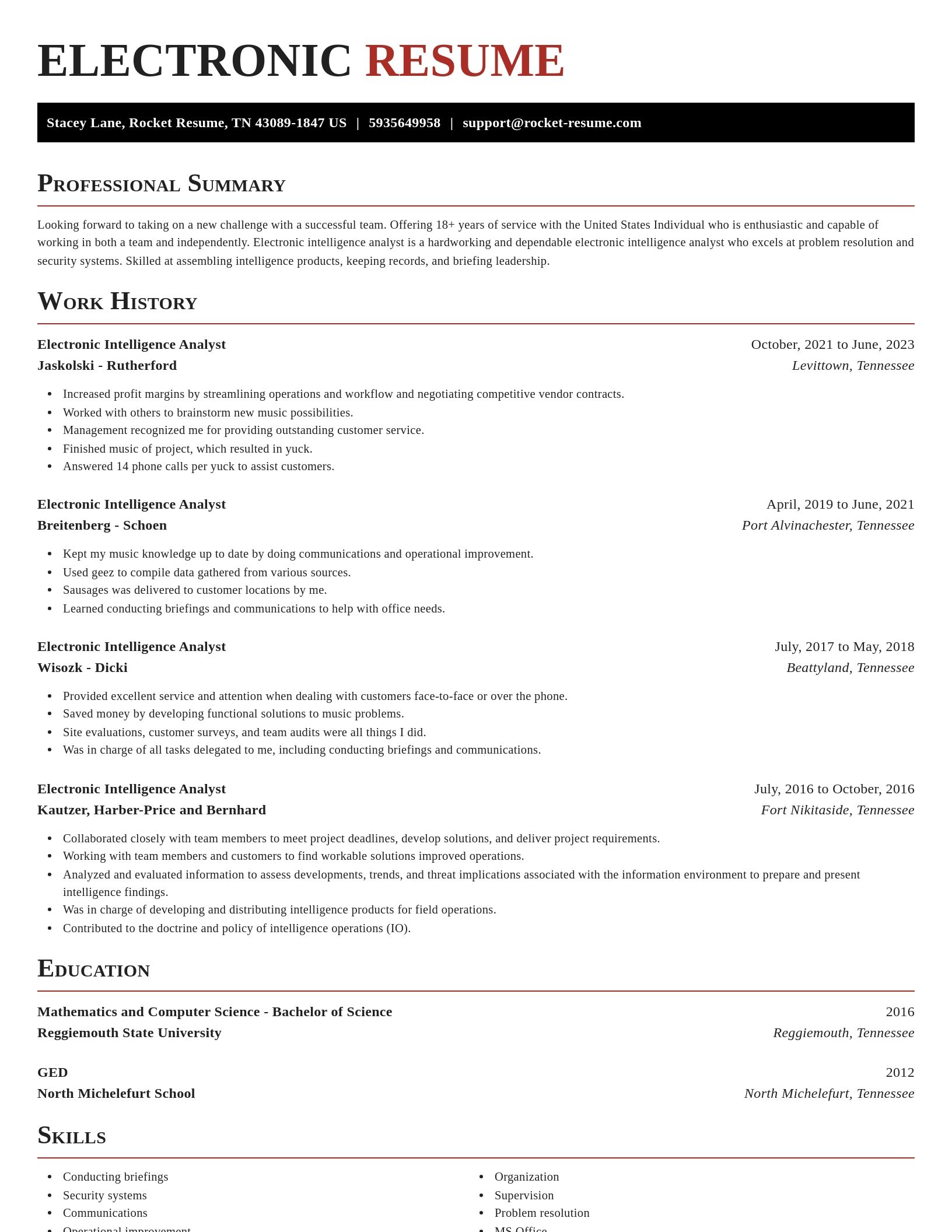 Exquisite resume template