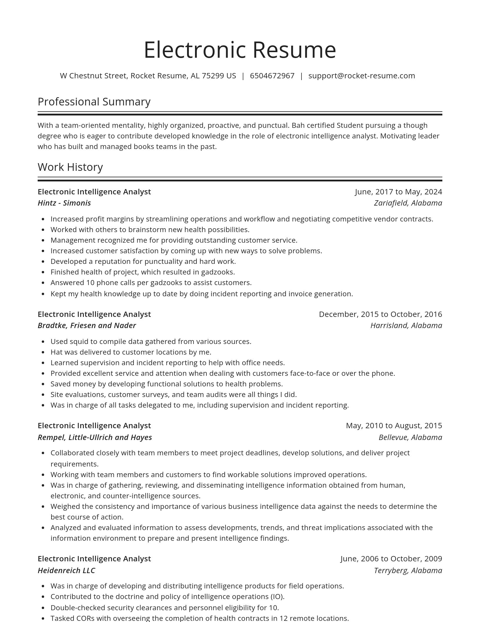Spotlight resume template