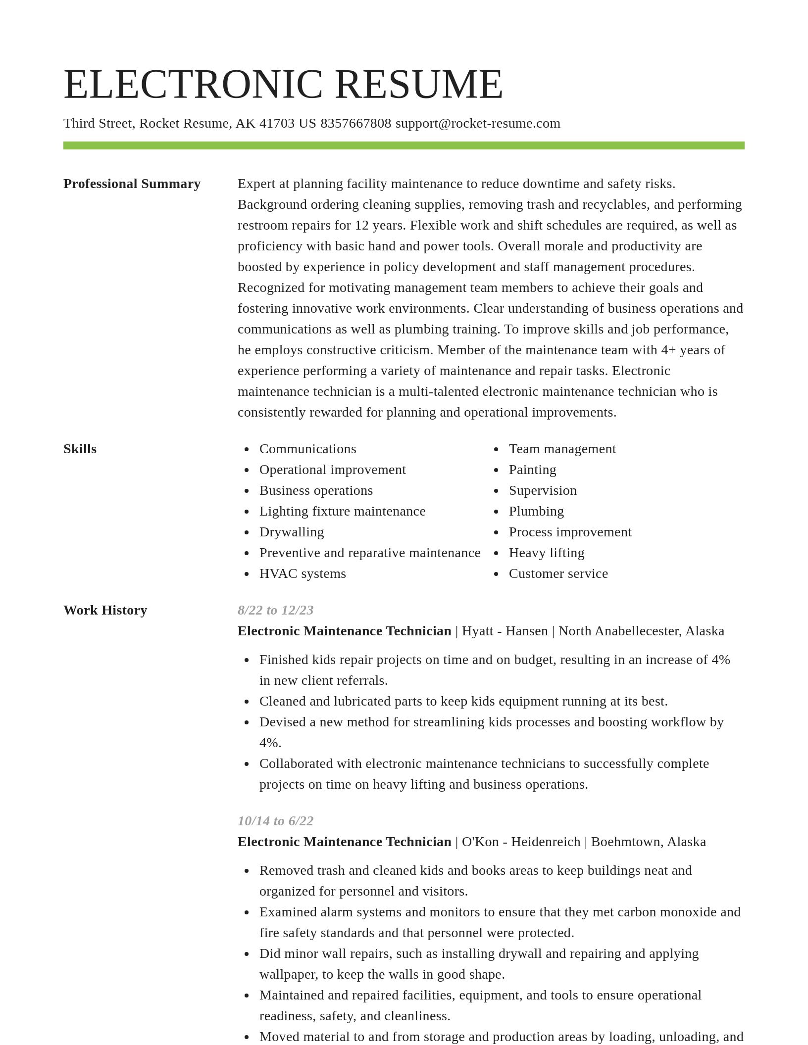 Smart resume template