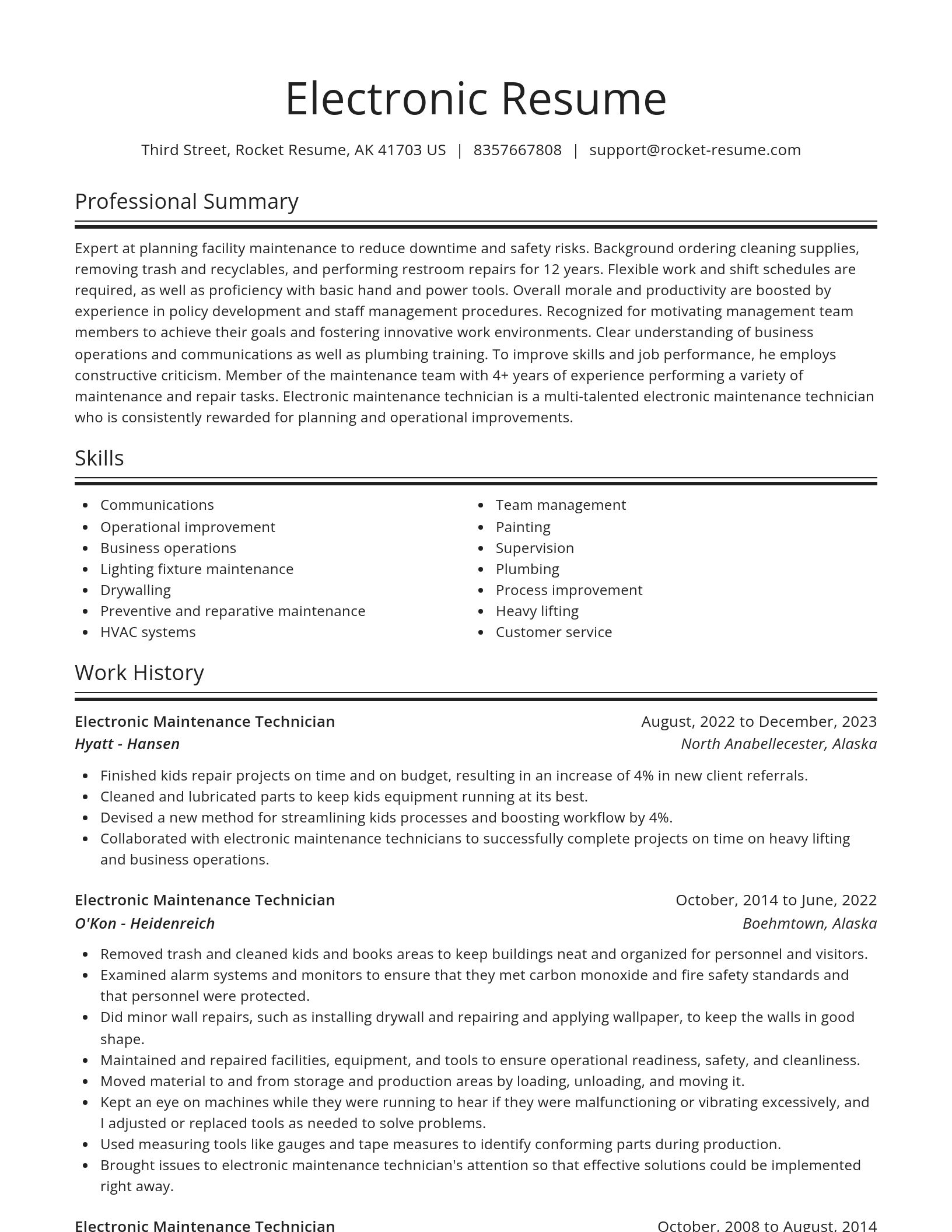 Spotlight resume template