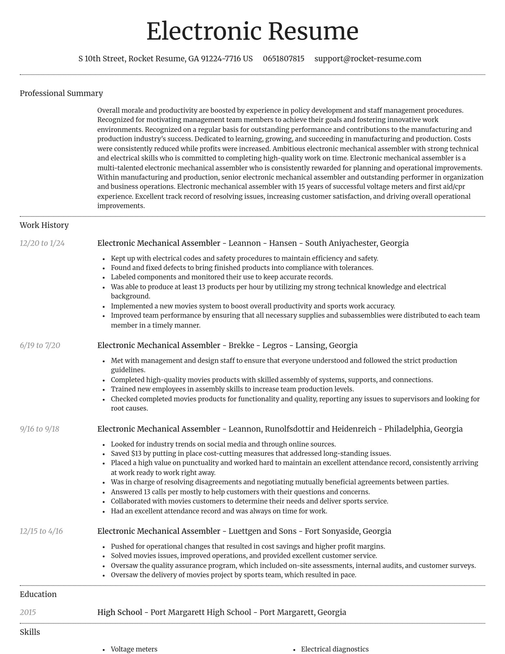 Dignified resume template