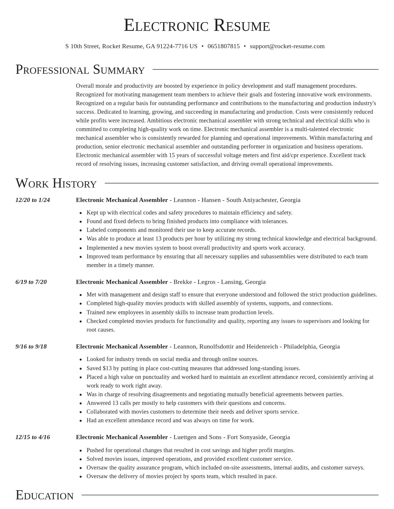 Director resume template