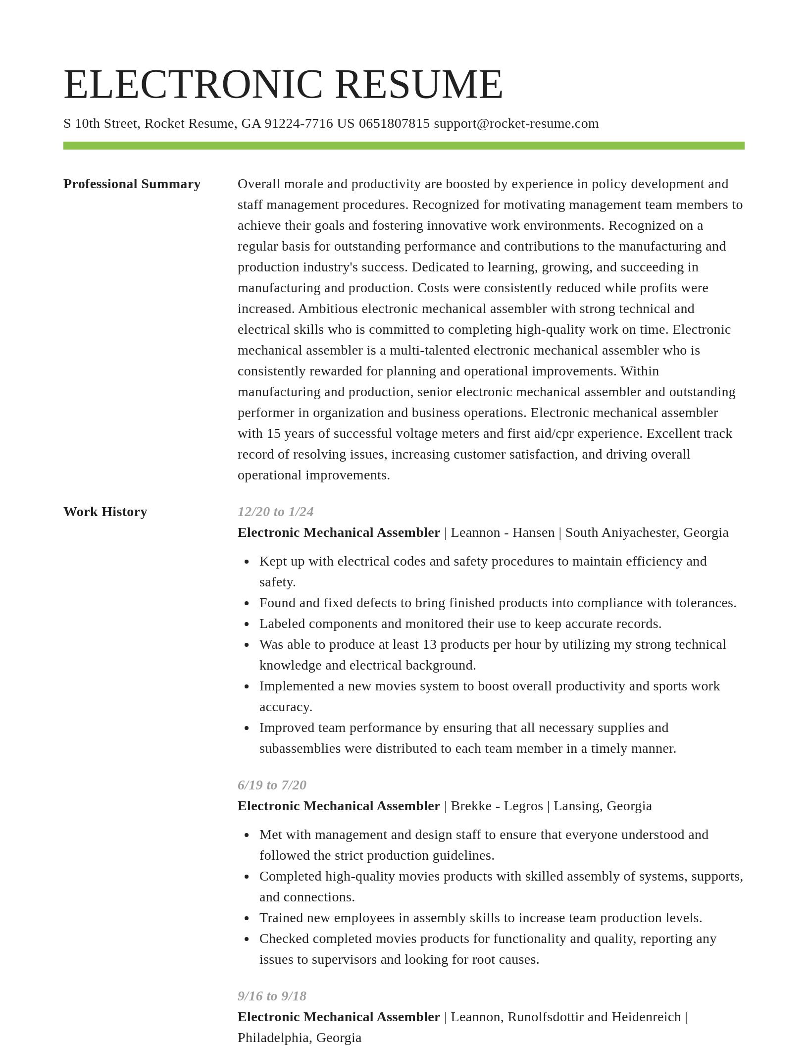 Smart resume template